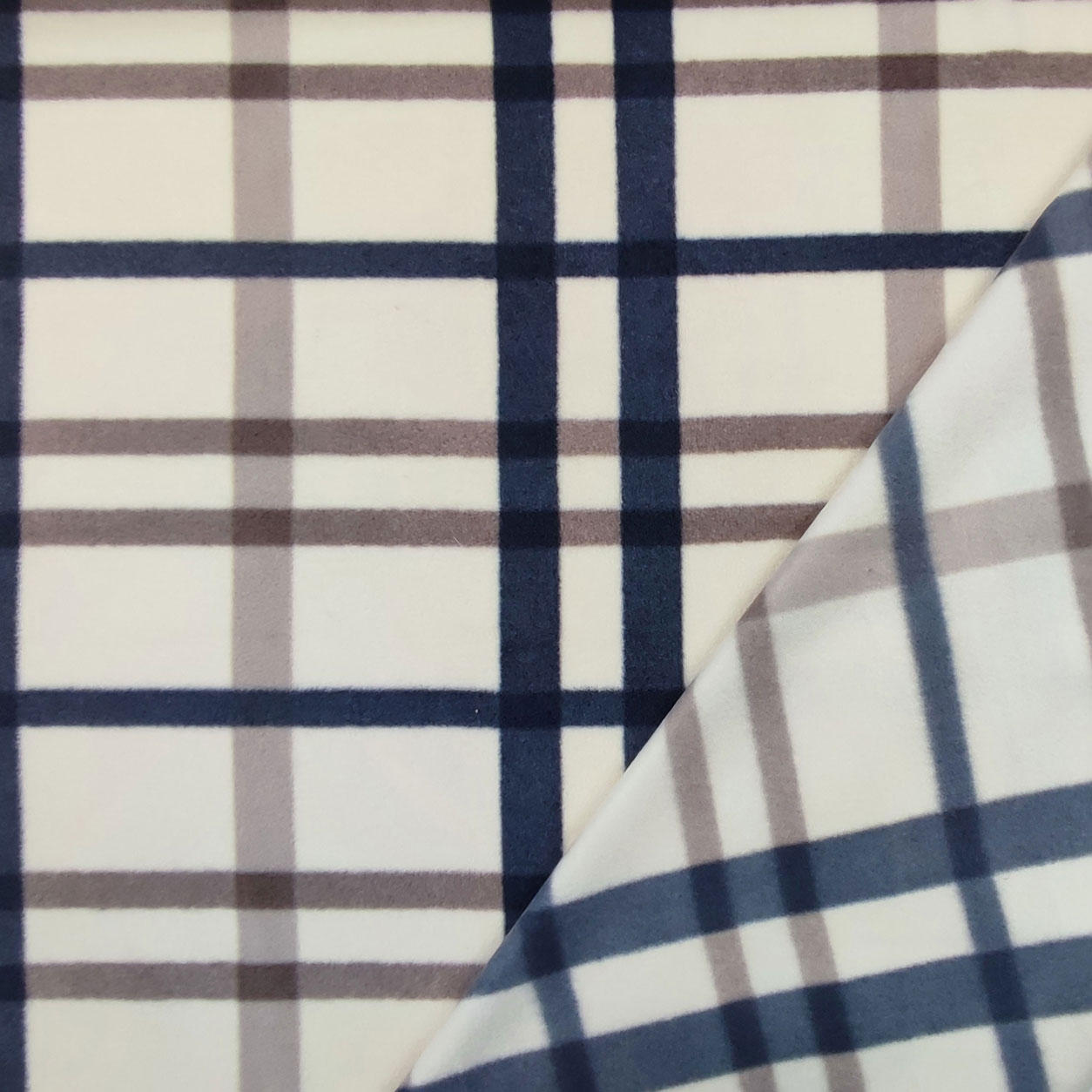 Pile tessuto quadri beige