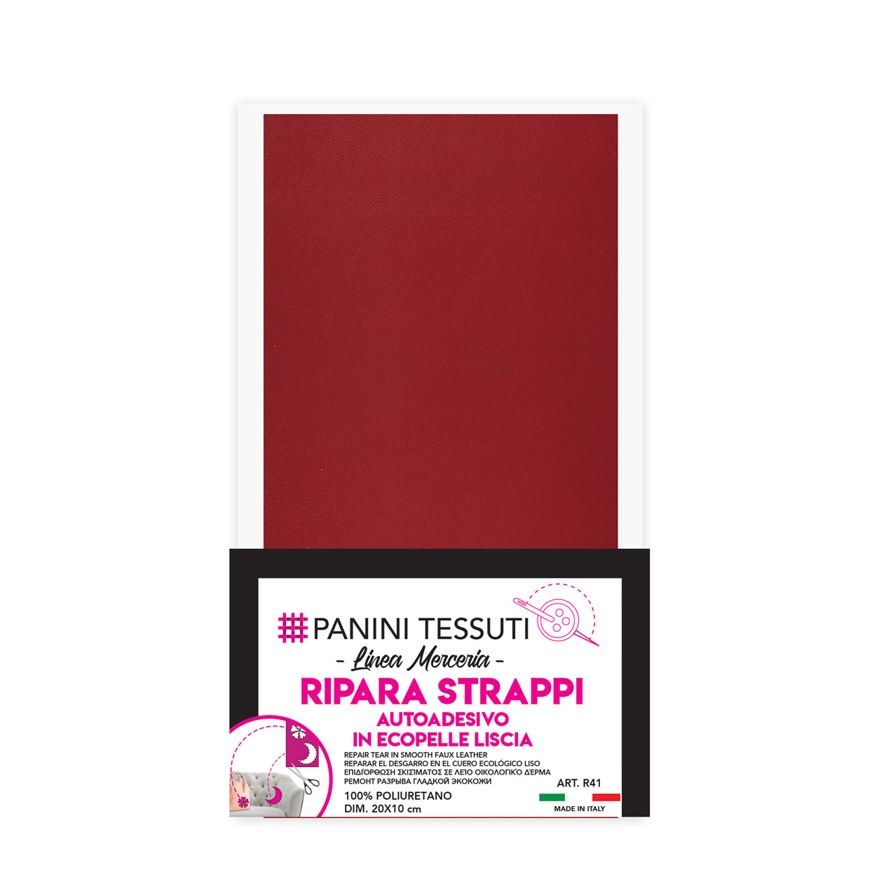 ripara-strappi-autoadesivo-ecopelle-liscia-rosso