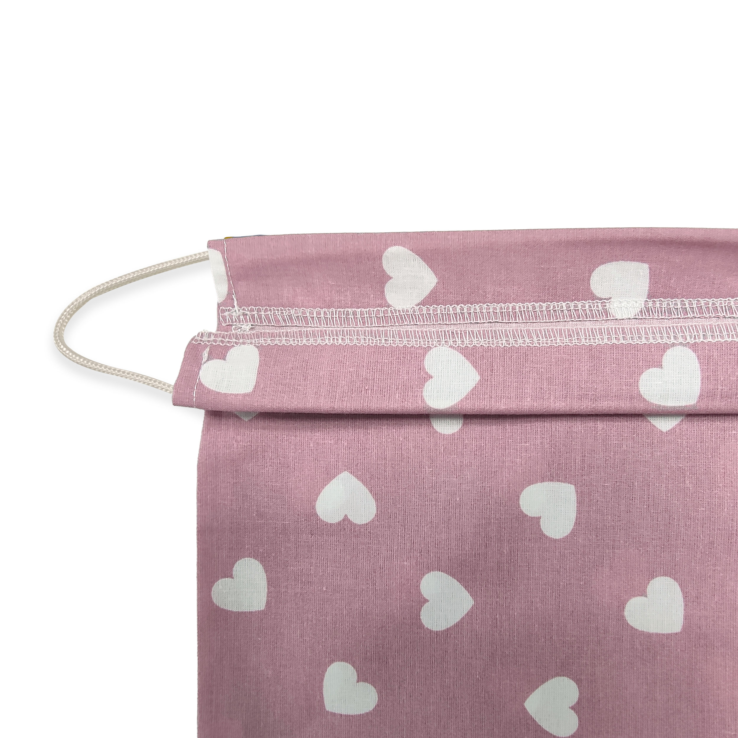 Sacchetto per il Cambio Asilo Cuori Bianchi Sfondo Rosa Antico