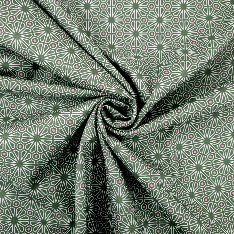 tessuti-cotone-fiori-geometrici-verde