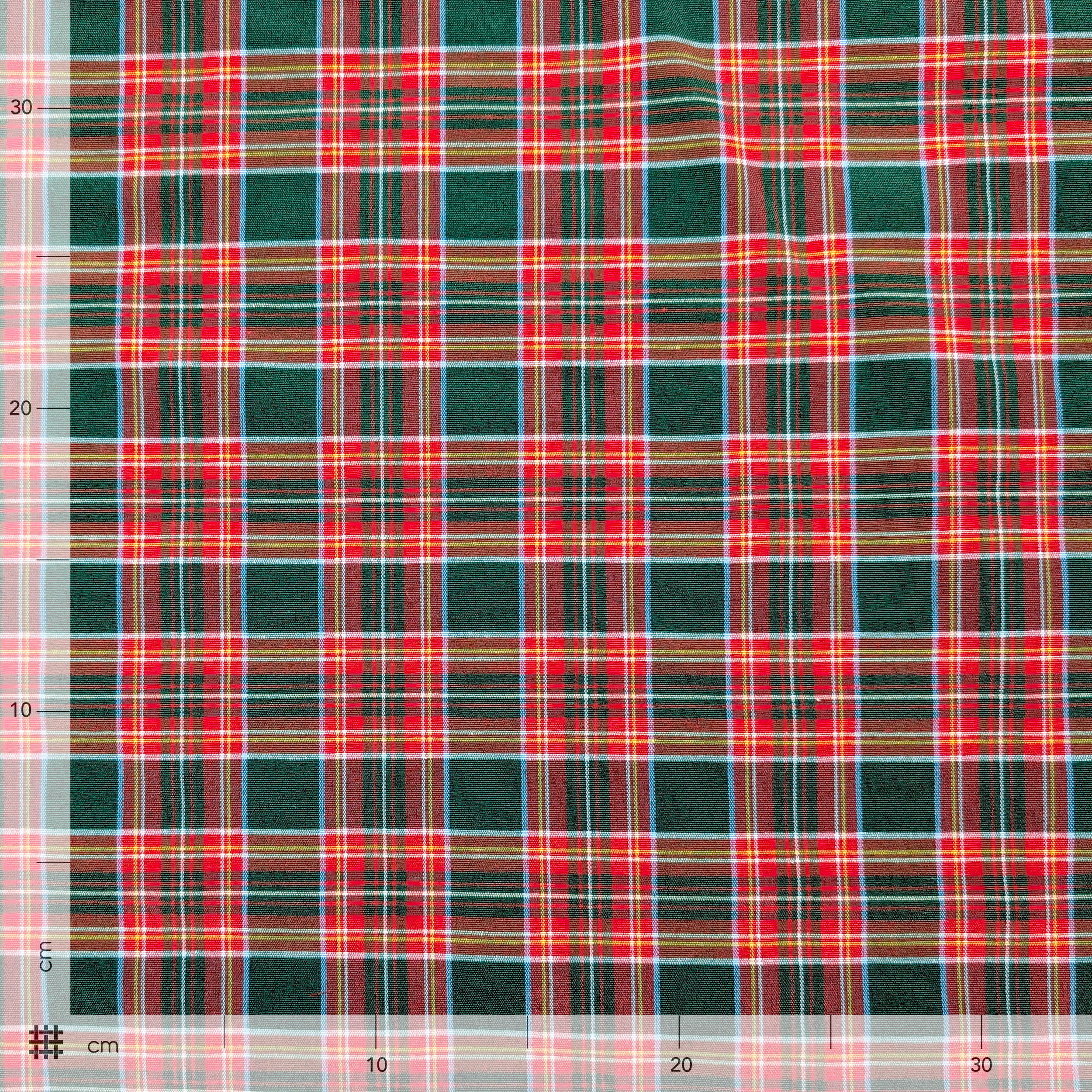 Tessuto Tartan Medio Quadri Verde Rosso Image