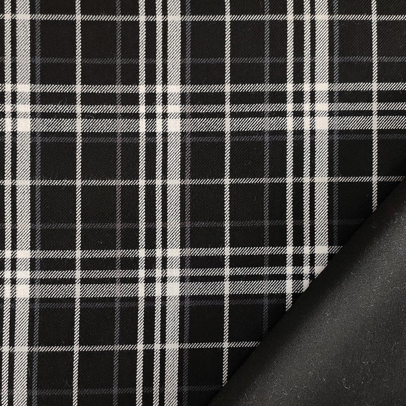 Tessuto Tartan Bianco e Nero