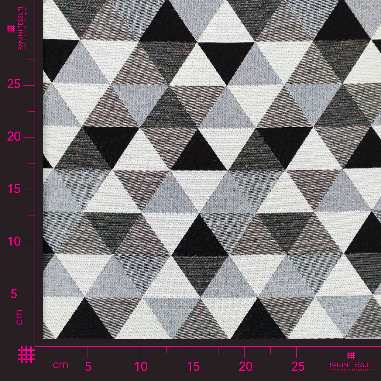Stoffa arredo jacquard rombi grigio nero