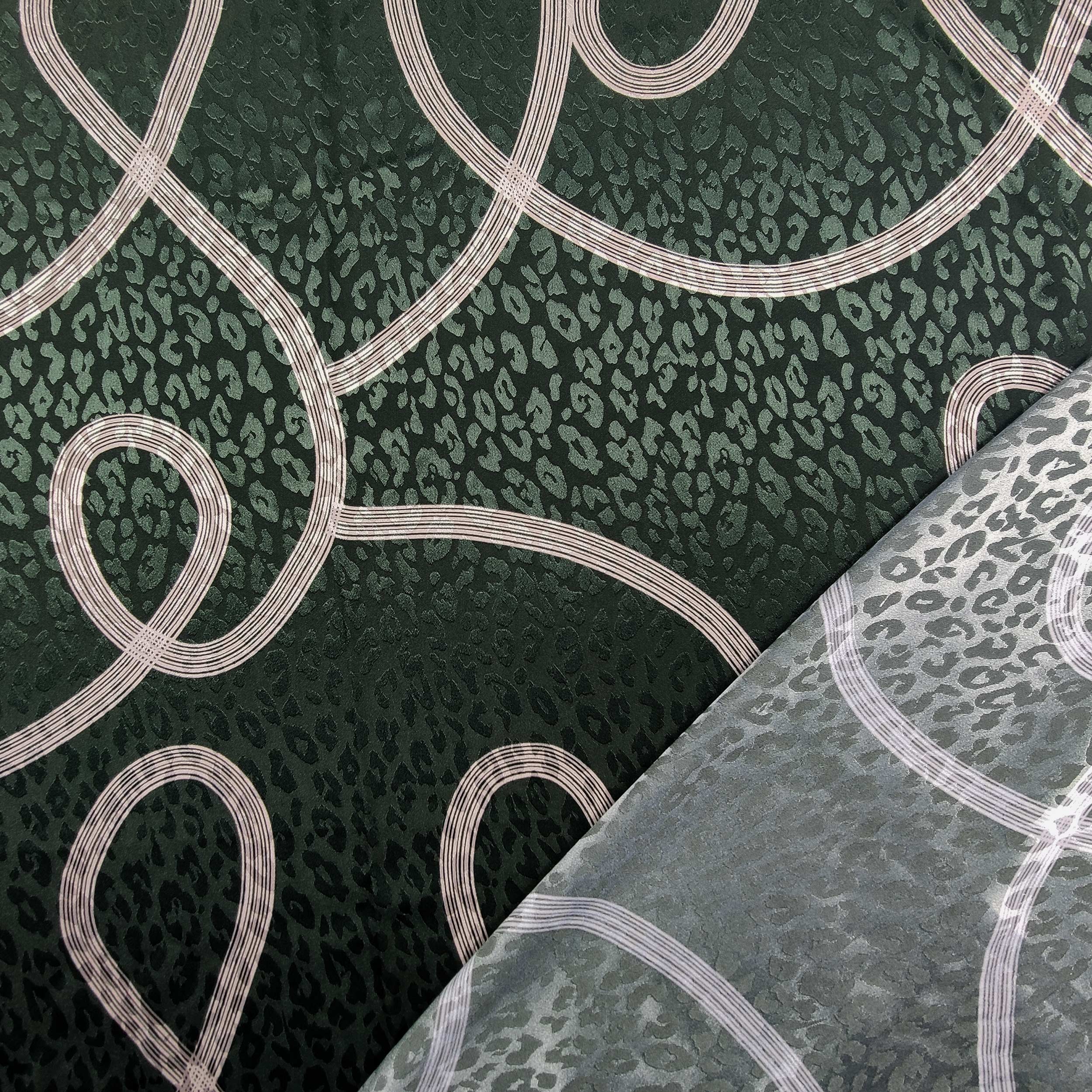 Jacquard Satin Militare Fantasia Leopardata e Linee