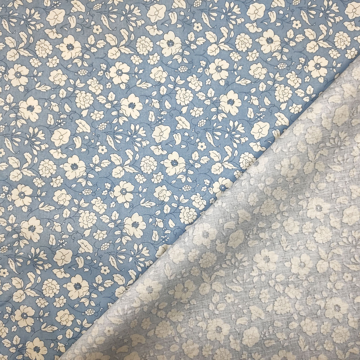 tessuto-cotone-fiorellini-bianchi-sfondo-azzurro