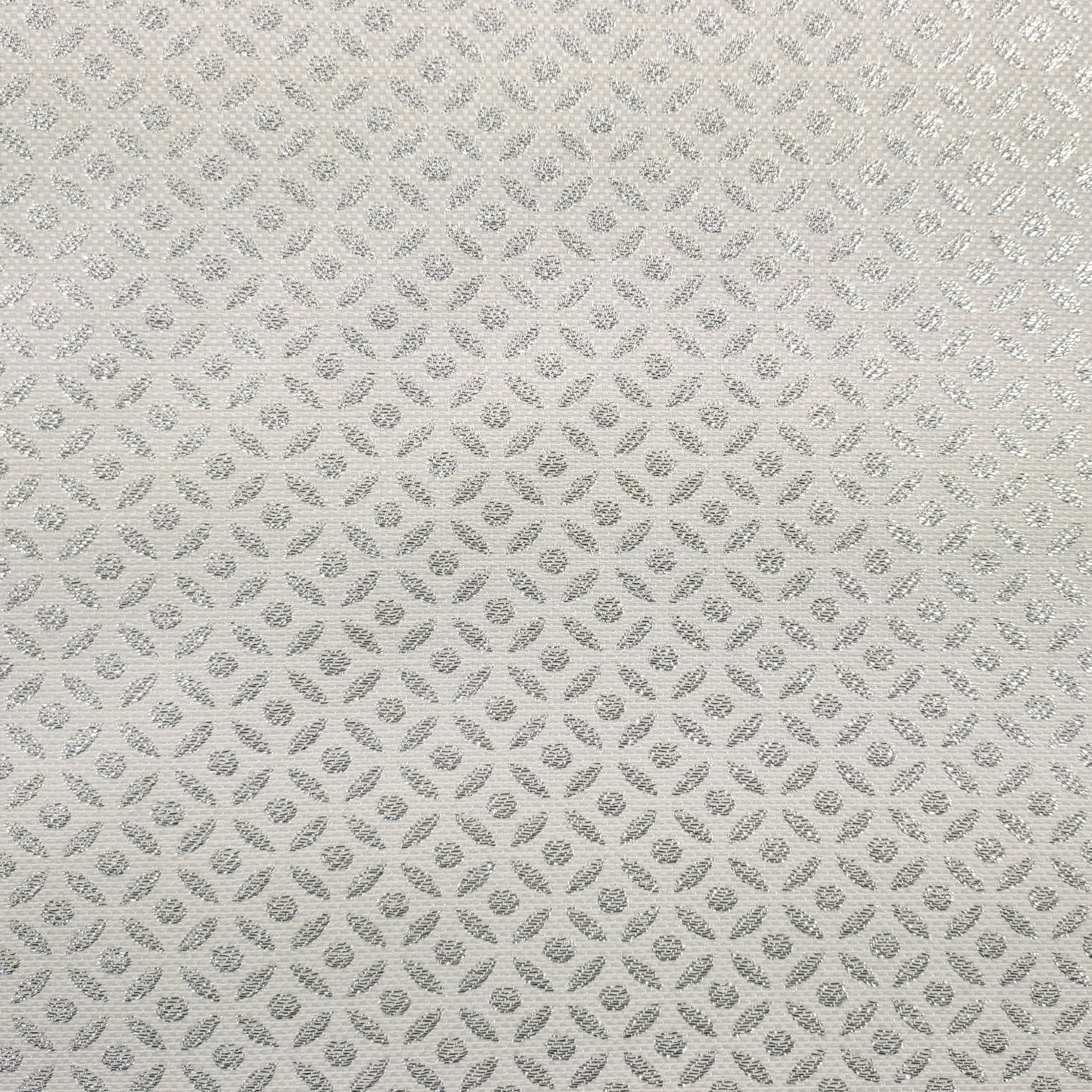 Tessuto Jacquard con Fantasia Lurex Argento