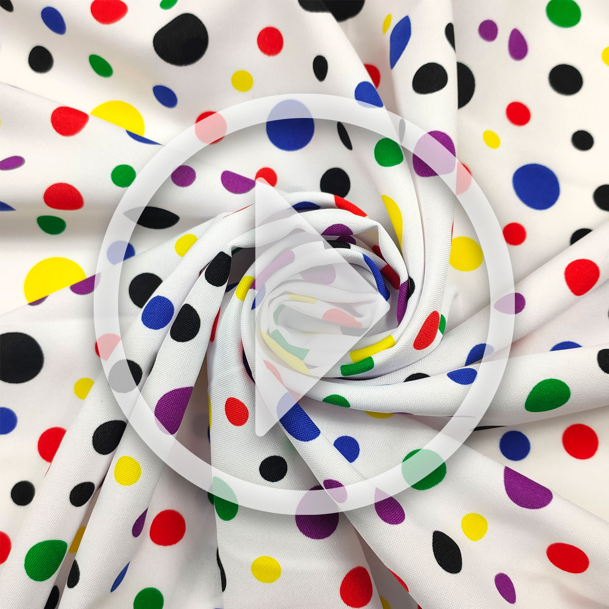 Tessuto Carnevale Pois Multicolor Image