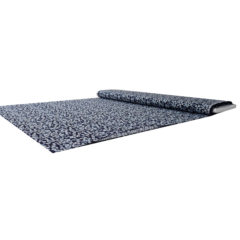 Tessuto Cotone Natural Margherite Sfondo Blu