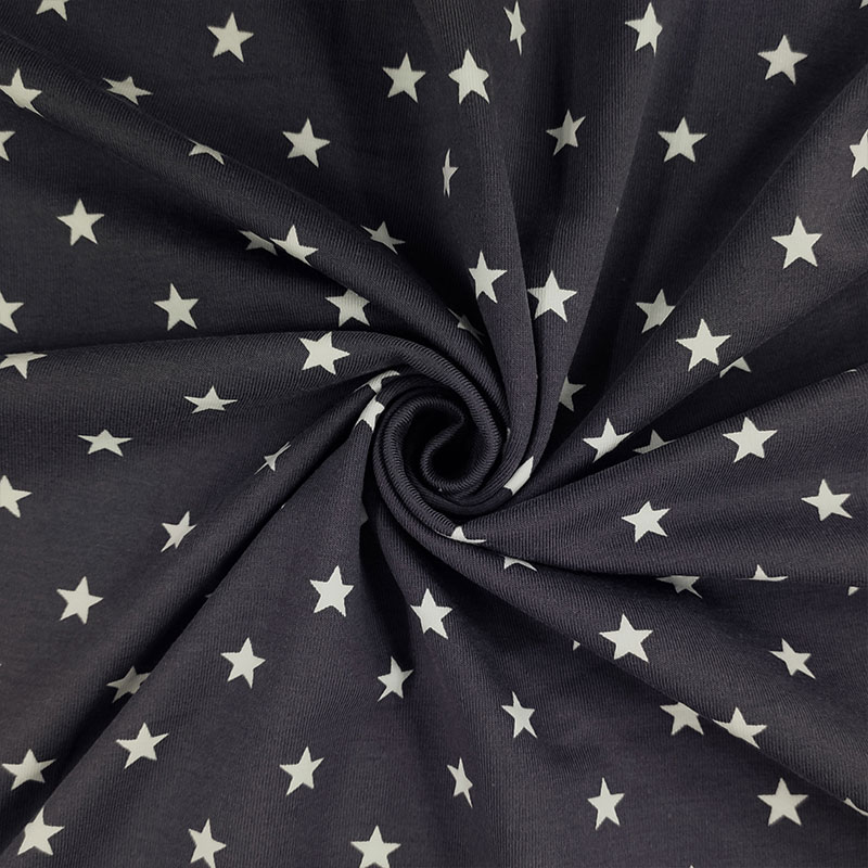 Tessuto Jersey Stelline Grigio