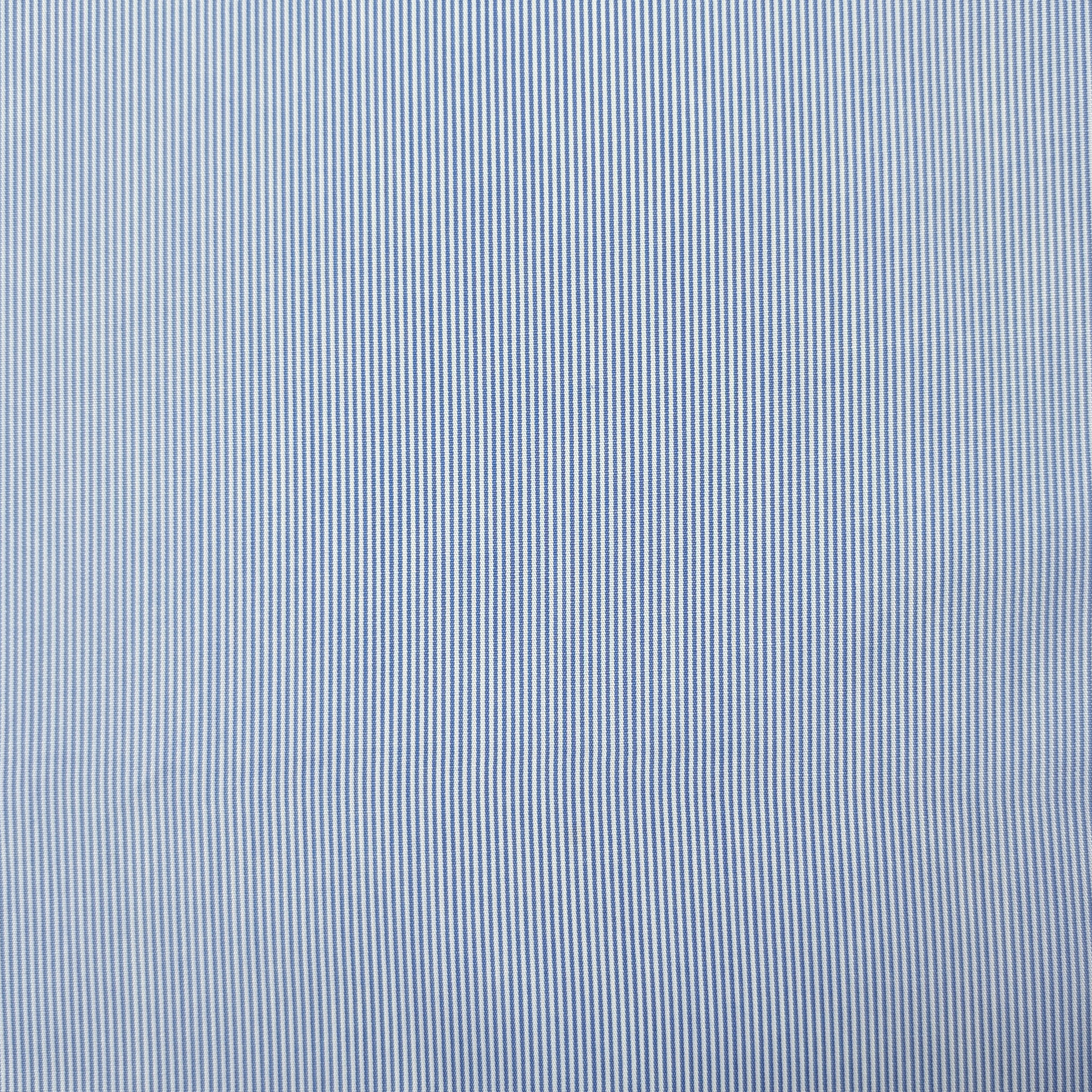 Cotone per Camiceria Micro Righe Azzurre Image