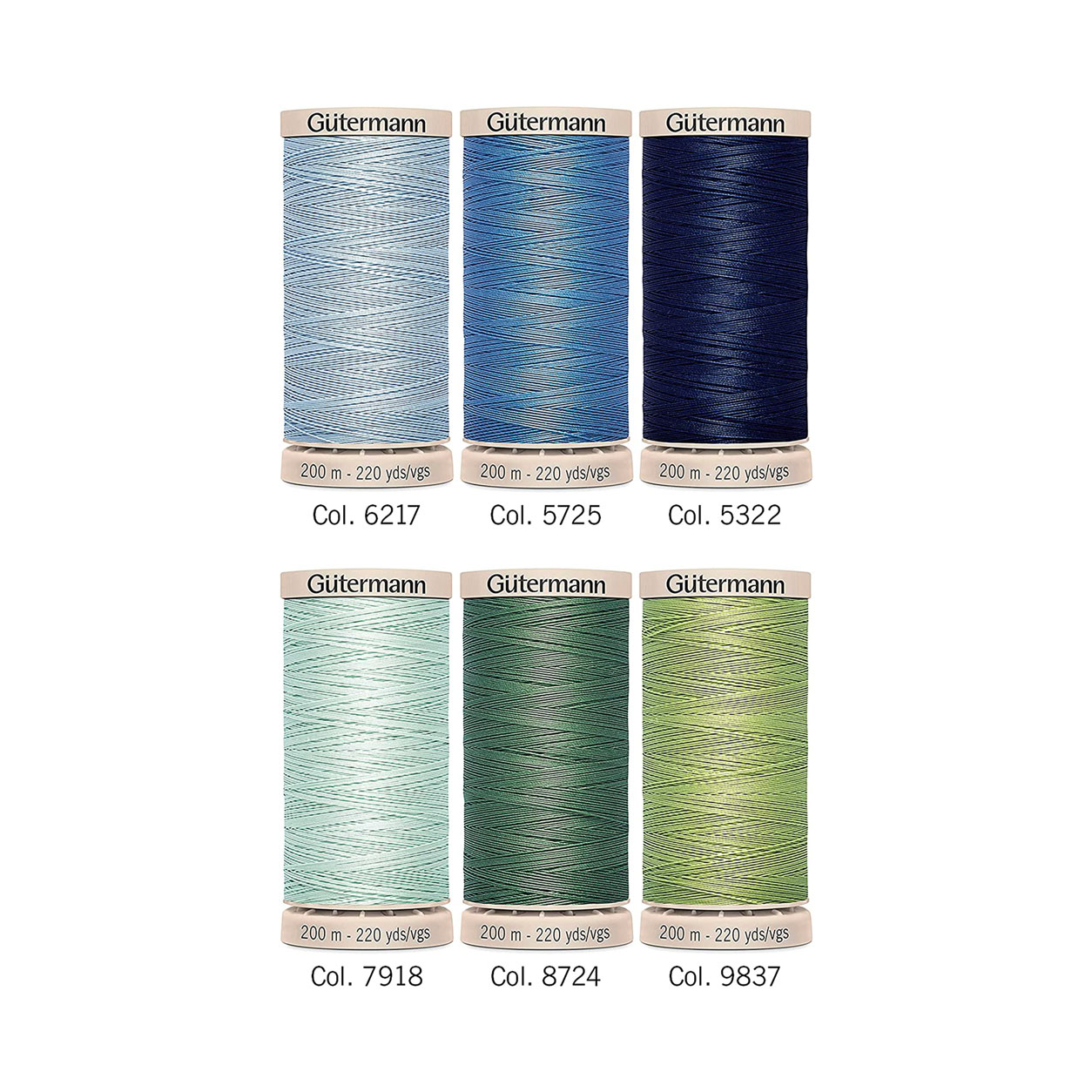 Gutermann Filo per Quilting a Mano 6 Bobine Toni Freddi