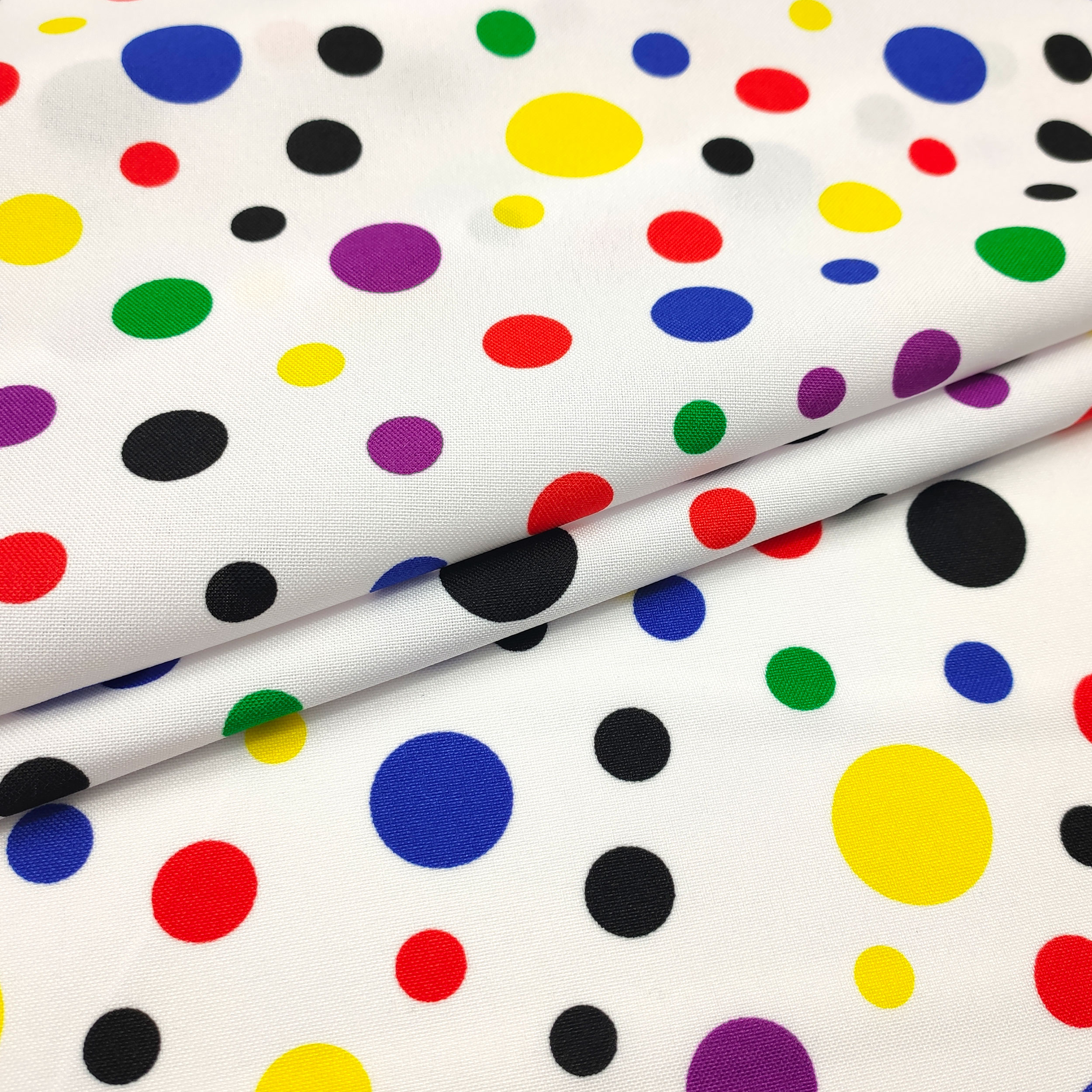 Tessuto Carnevale Pois Multicolor
