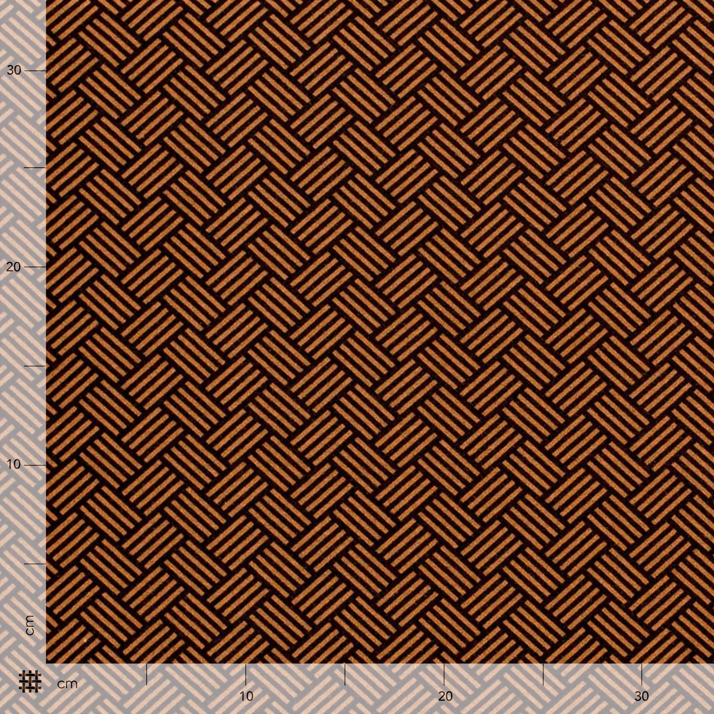 Punto Milano Misto Viscosa Geometria Arancio e Nero