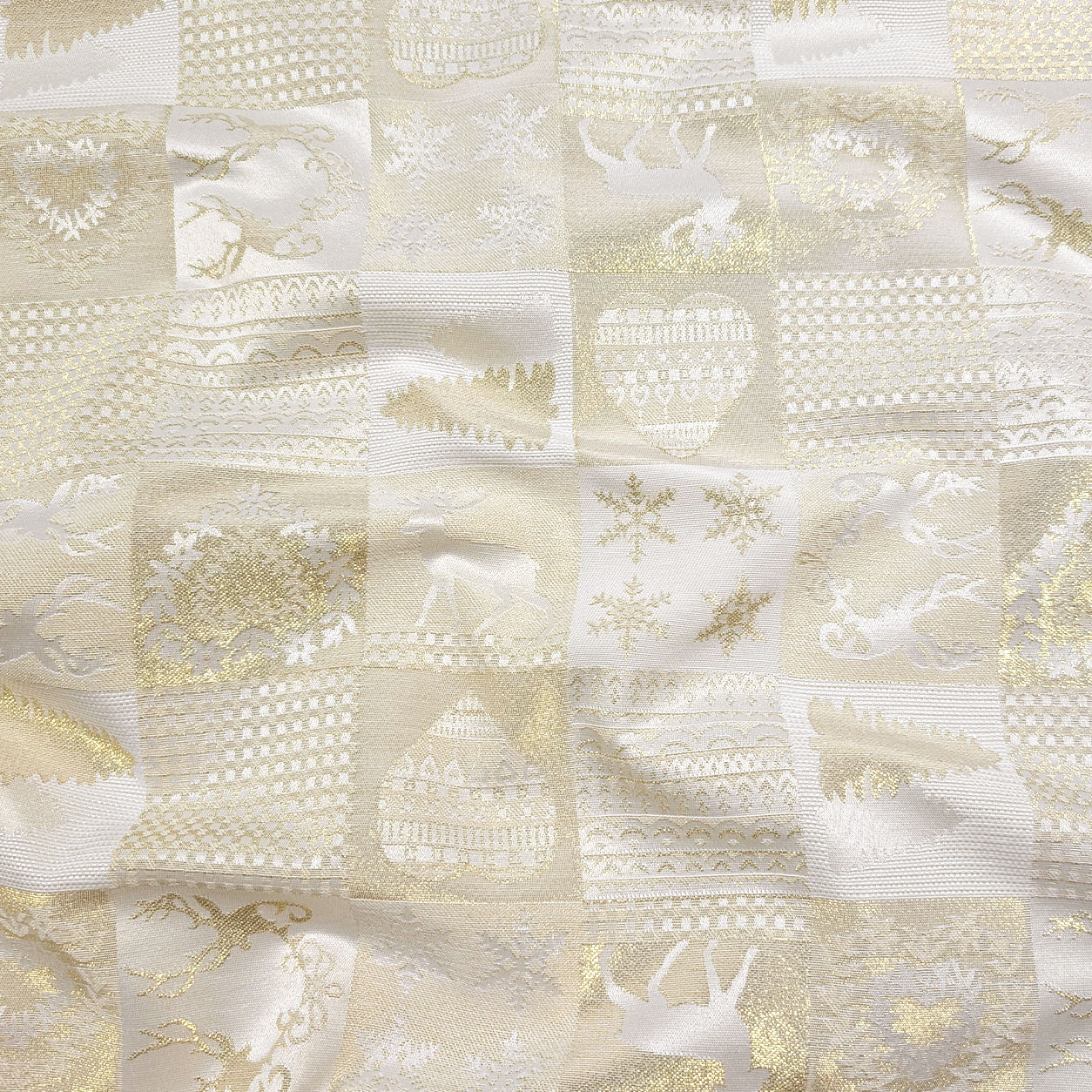 Jacquard Patchwork Natalizio Oro Lurex Image