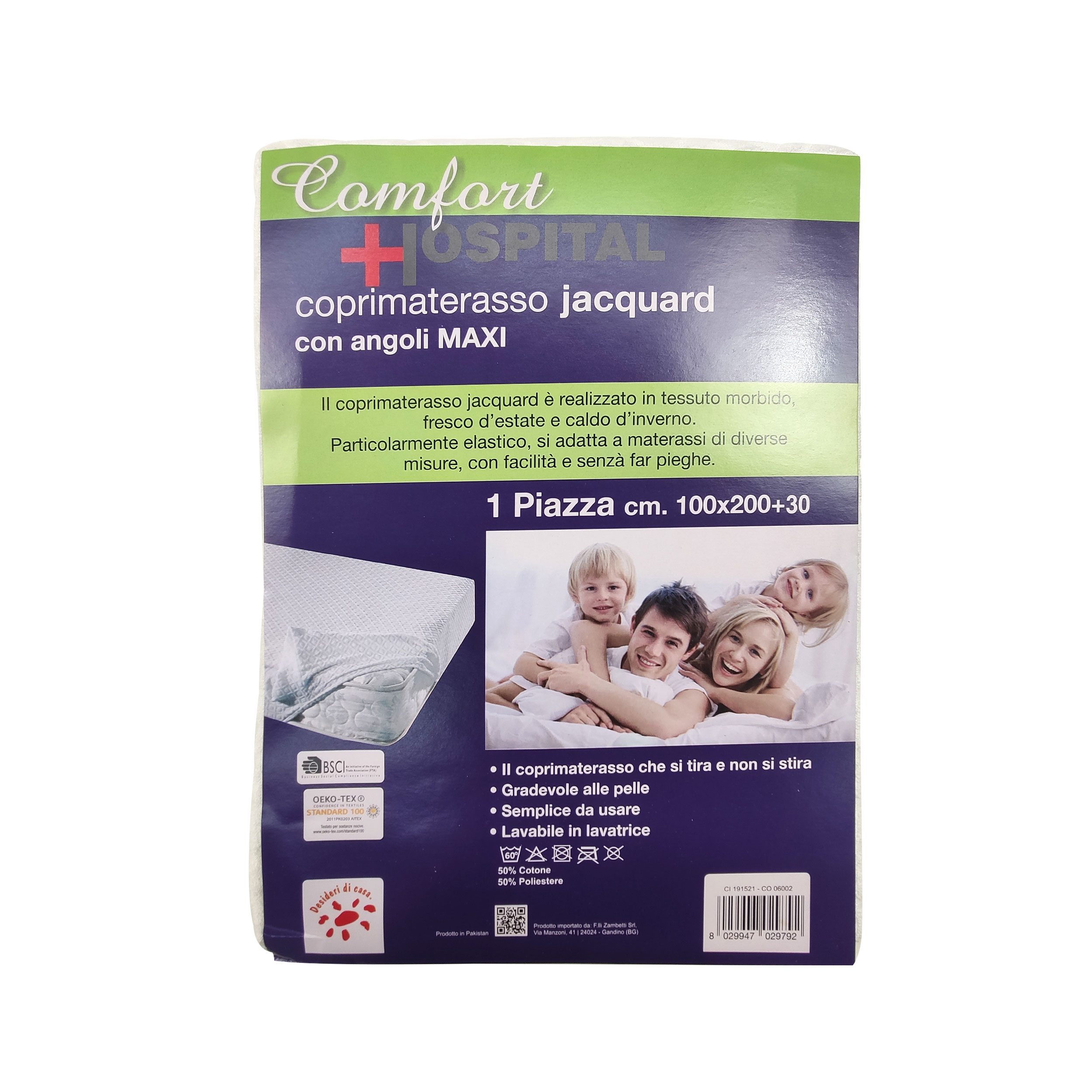 Coprimaterasso Jacquard con Angoli Maxi 1 Piazza Image