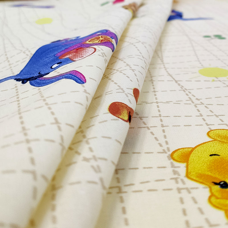 Tessuto Cotone Disney Winnie The Pooh Sfondo Beige
