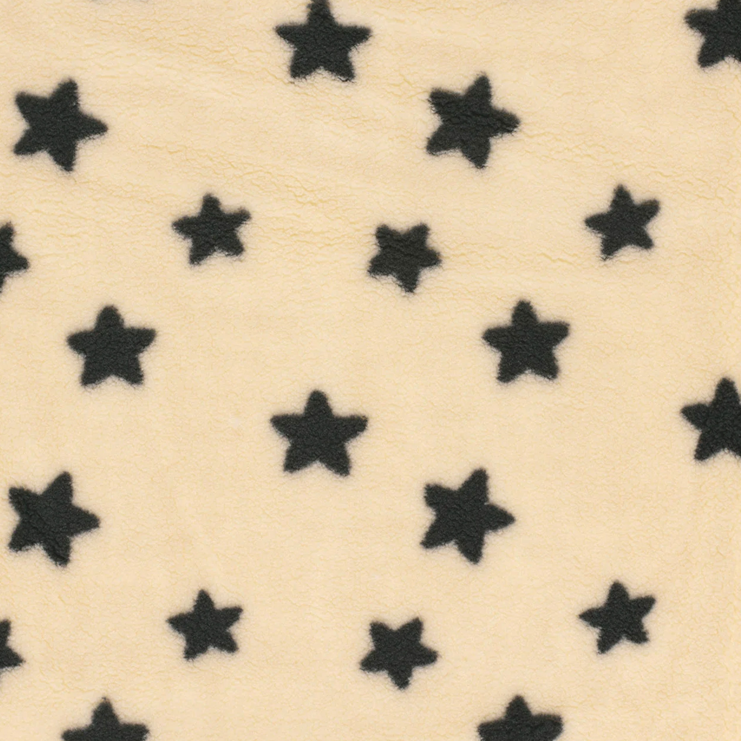 Tessuto Sherpa Beige Stelle Nere