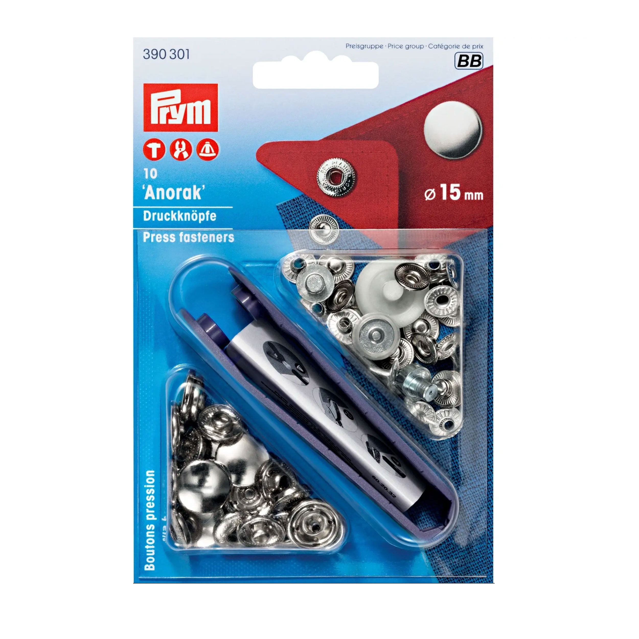 Bottoni a Pressione Anorak 15 mm Argento
