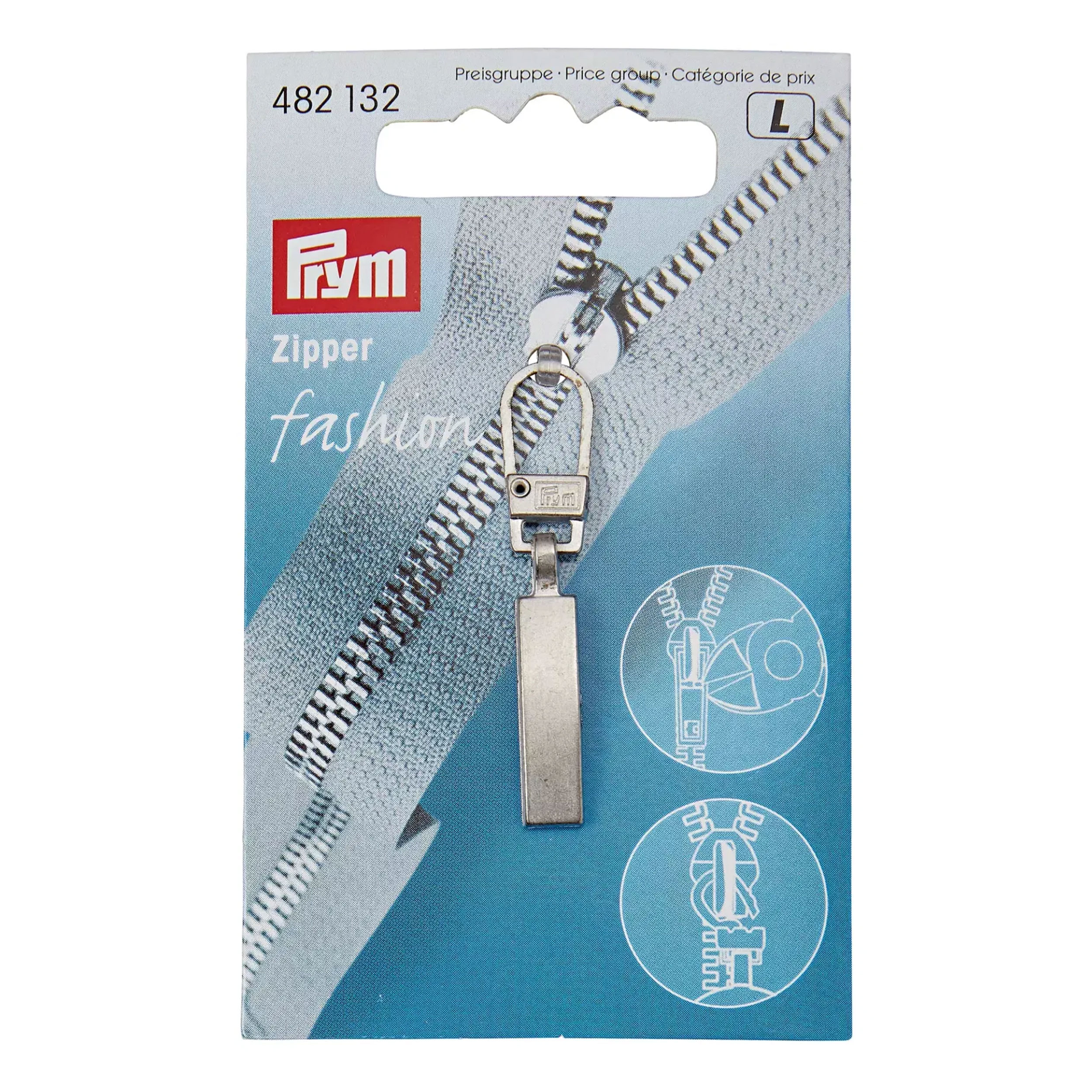Tiretto Zip Rettangolare Argento Satinato Prym Image