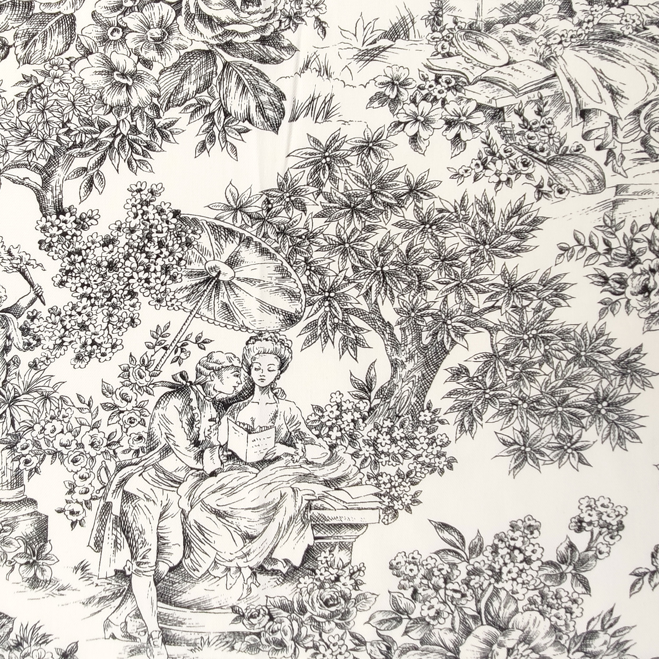 Tovaglia Confezionata Toile De Jouy Nero