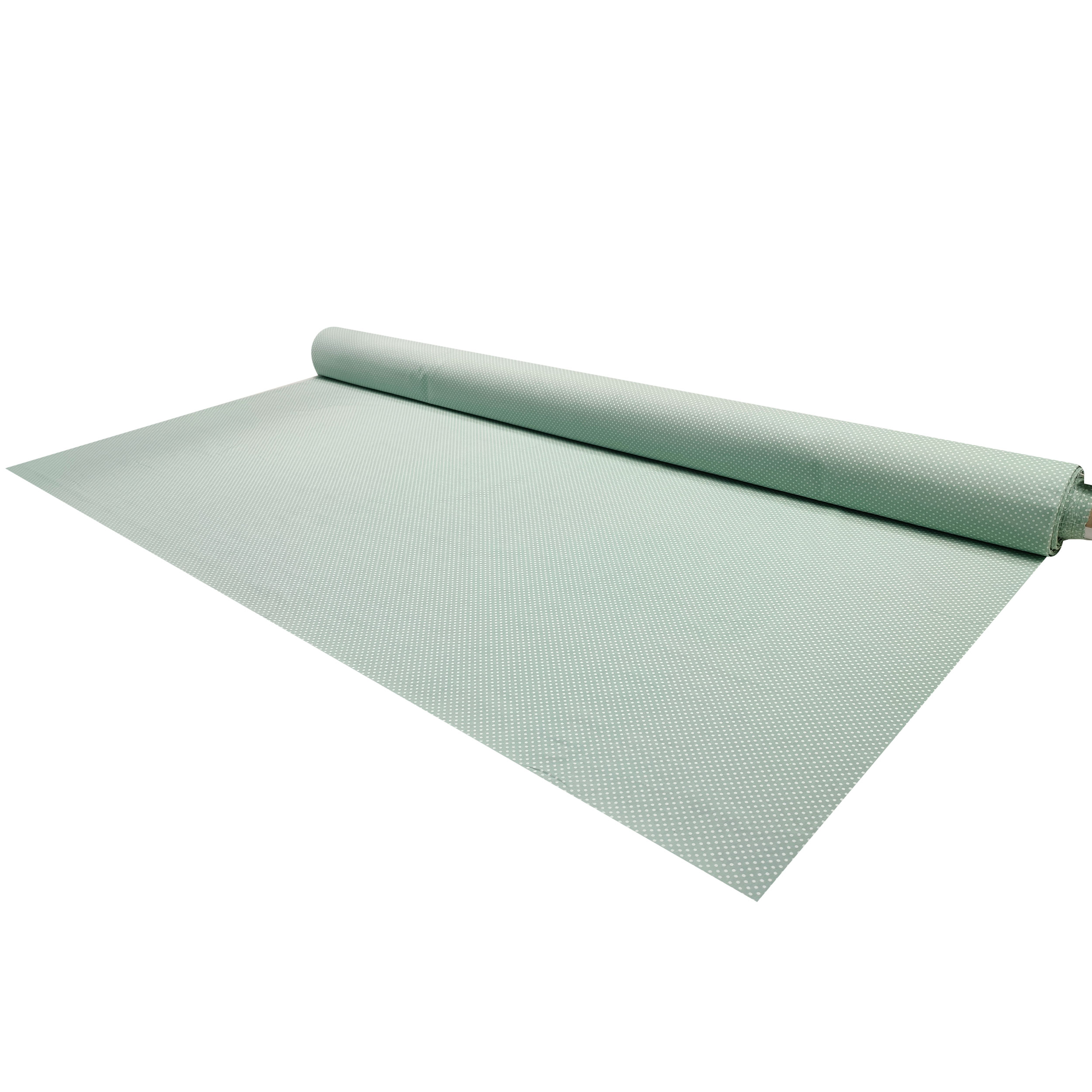 Tessuto Cotone Menta Pois Bianchi Image