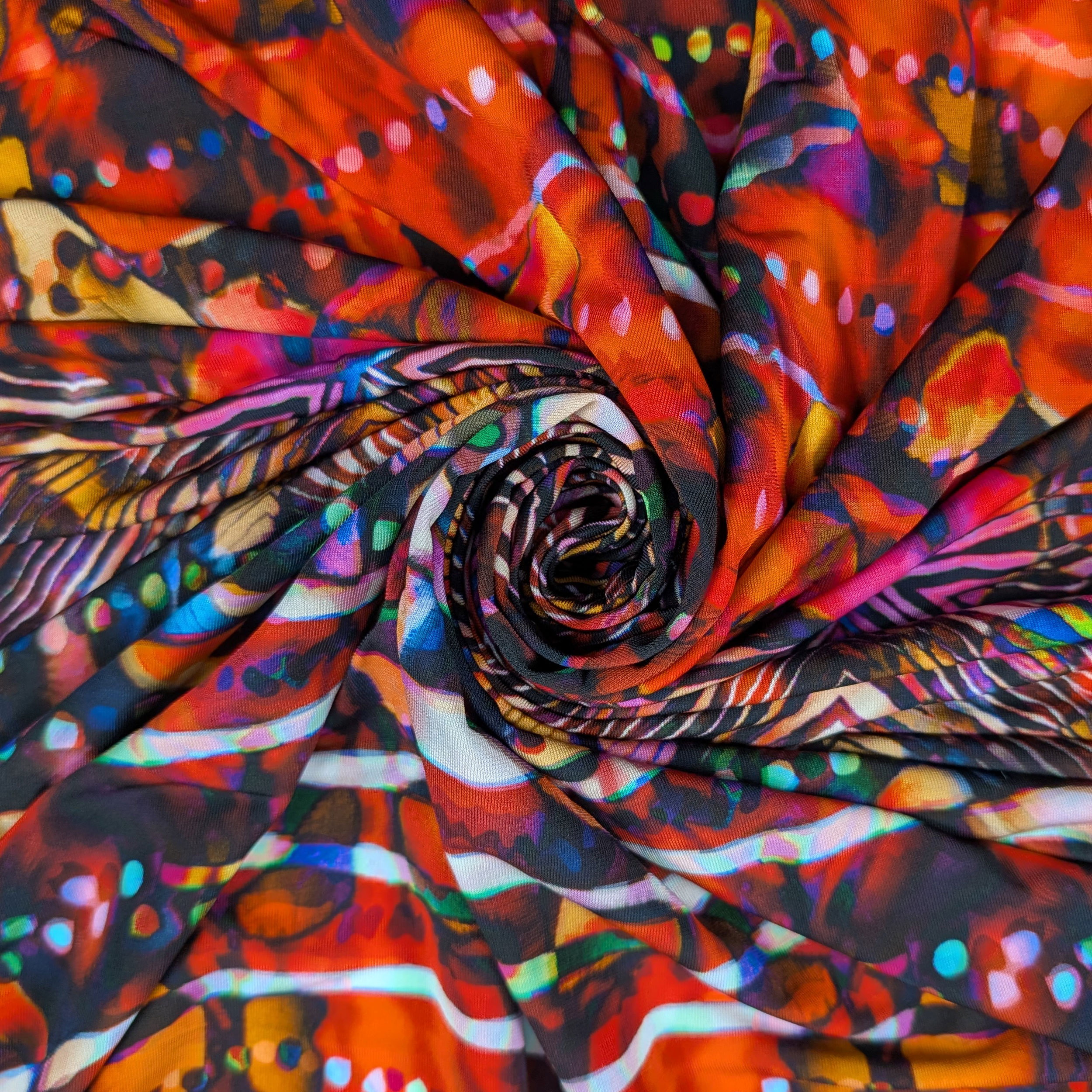 Maglina Cotone Fantasia Astratta Multicolor Image