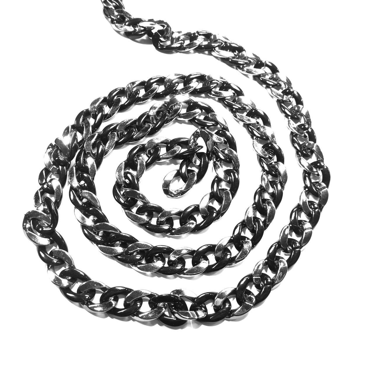 catena-a-metratura-bicolor-argento-e-nero-dettaglio