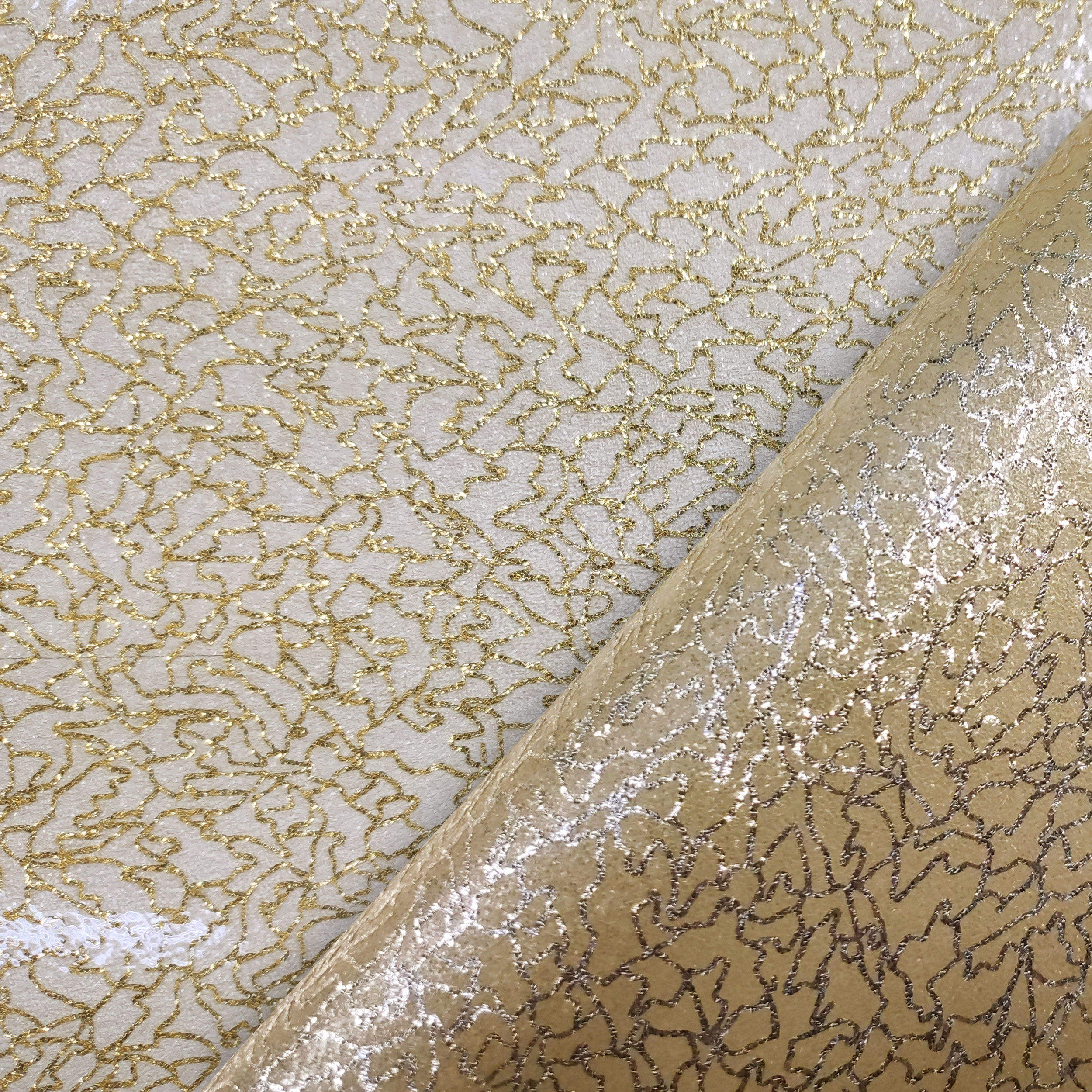 Tessuto Tovaglia Plastificata Fantasia Glitter Oro