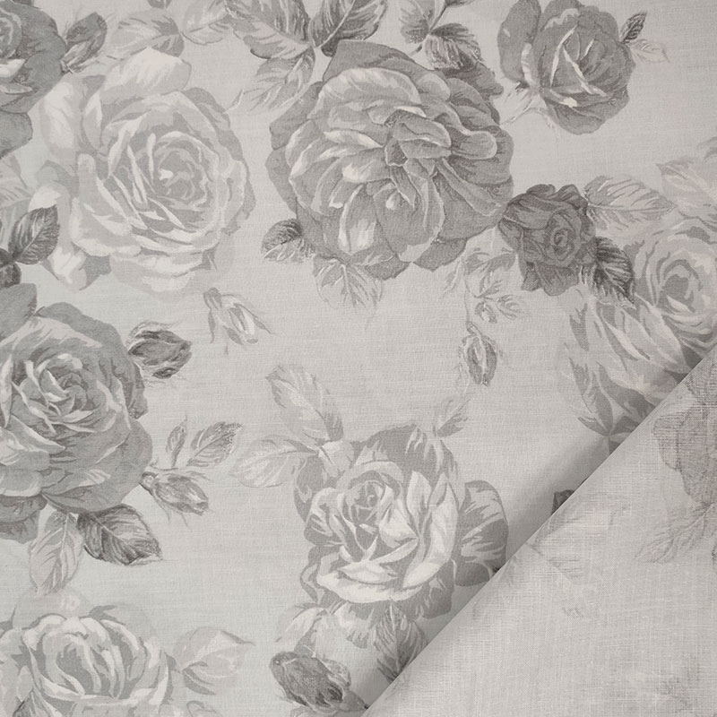 Tessuto cotone leggero rose grigie