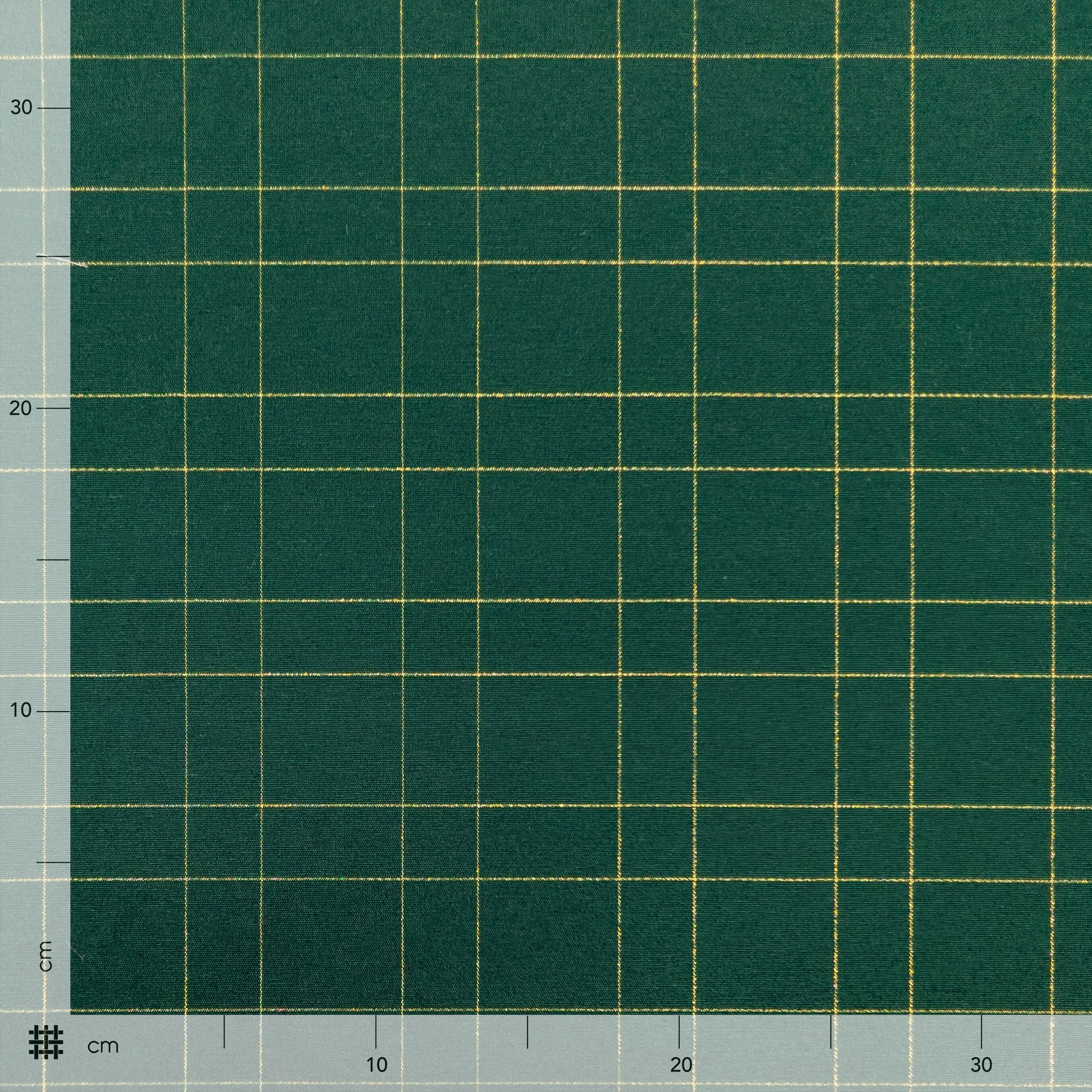 Misto Cotone Natalizio Verde Righe Oro Lurex Image