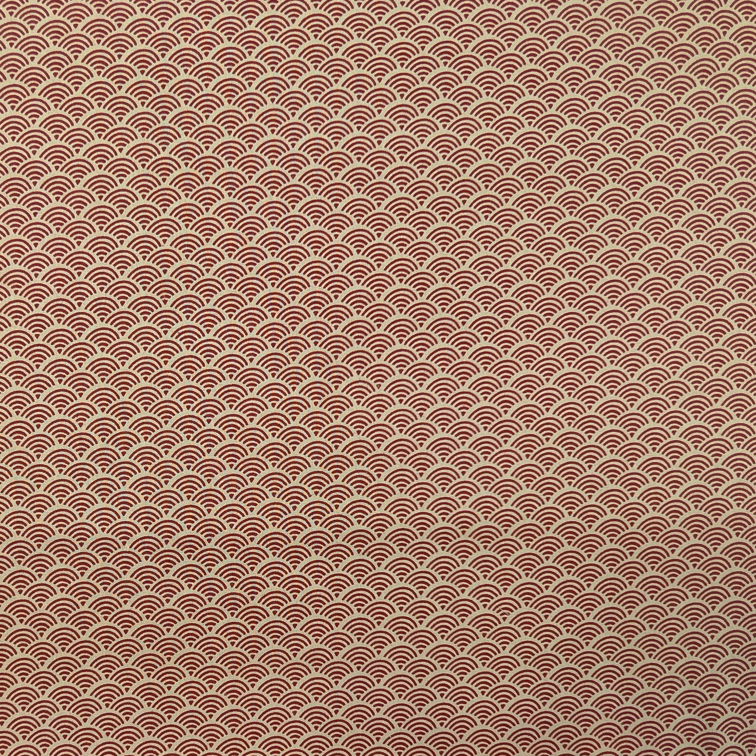 Popeline Cotone Ventagli Bordeaux Image