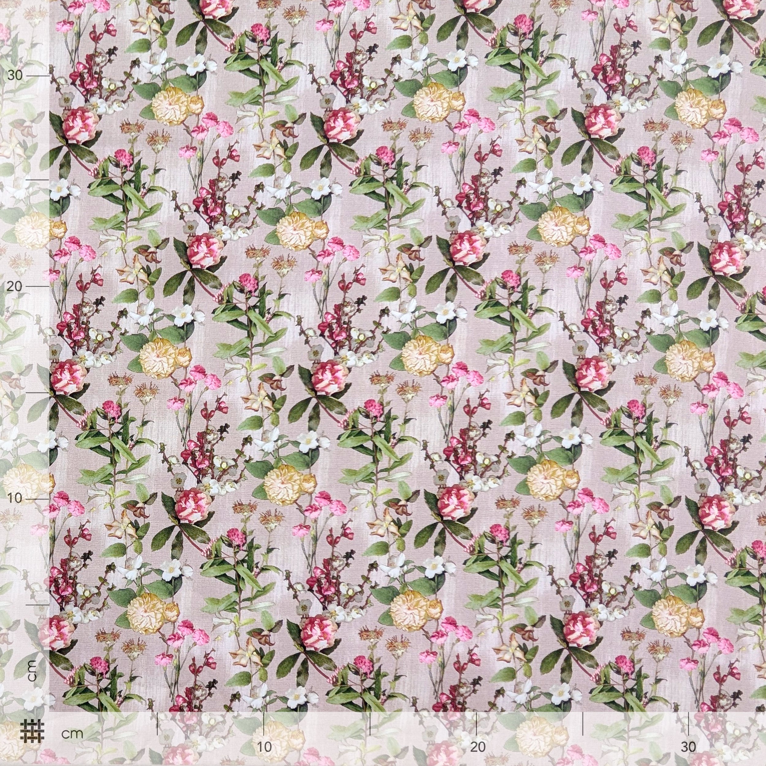 Popeline Cotone Floreale Fiori Fuxia e Gialli Image
