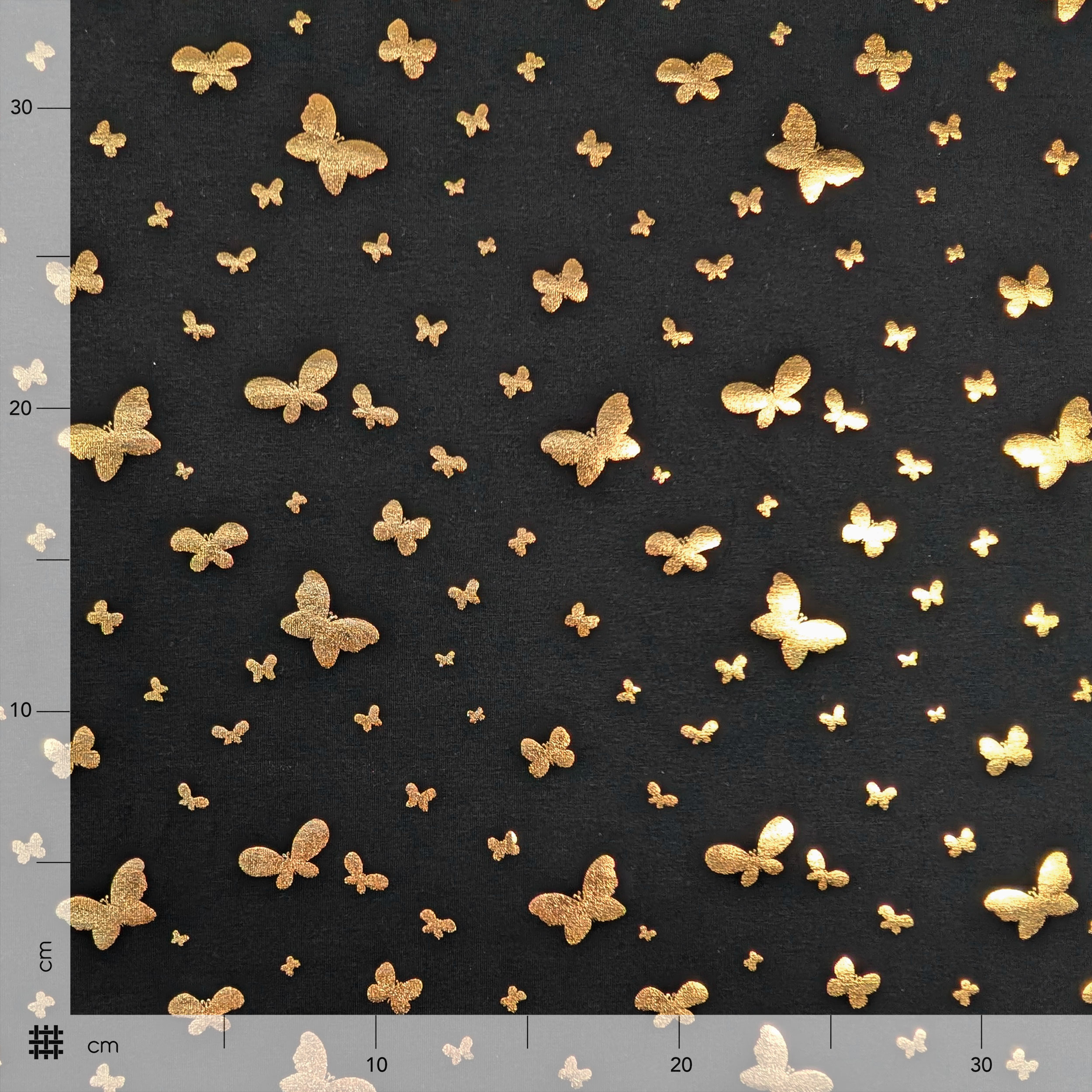 Maglina Cotone Nera Farfalle Oro Image