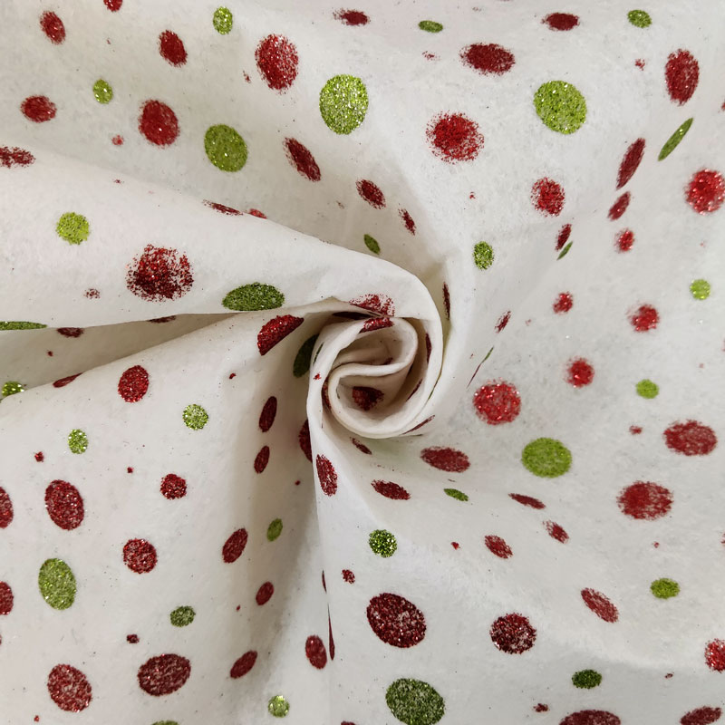 Pannolenci con Pois Glitter Sfondo Panna H 75 cm