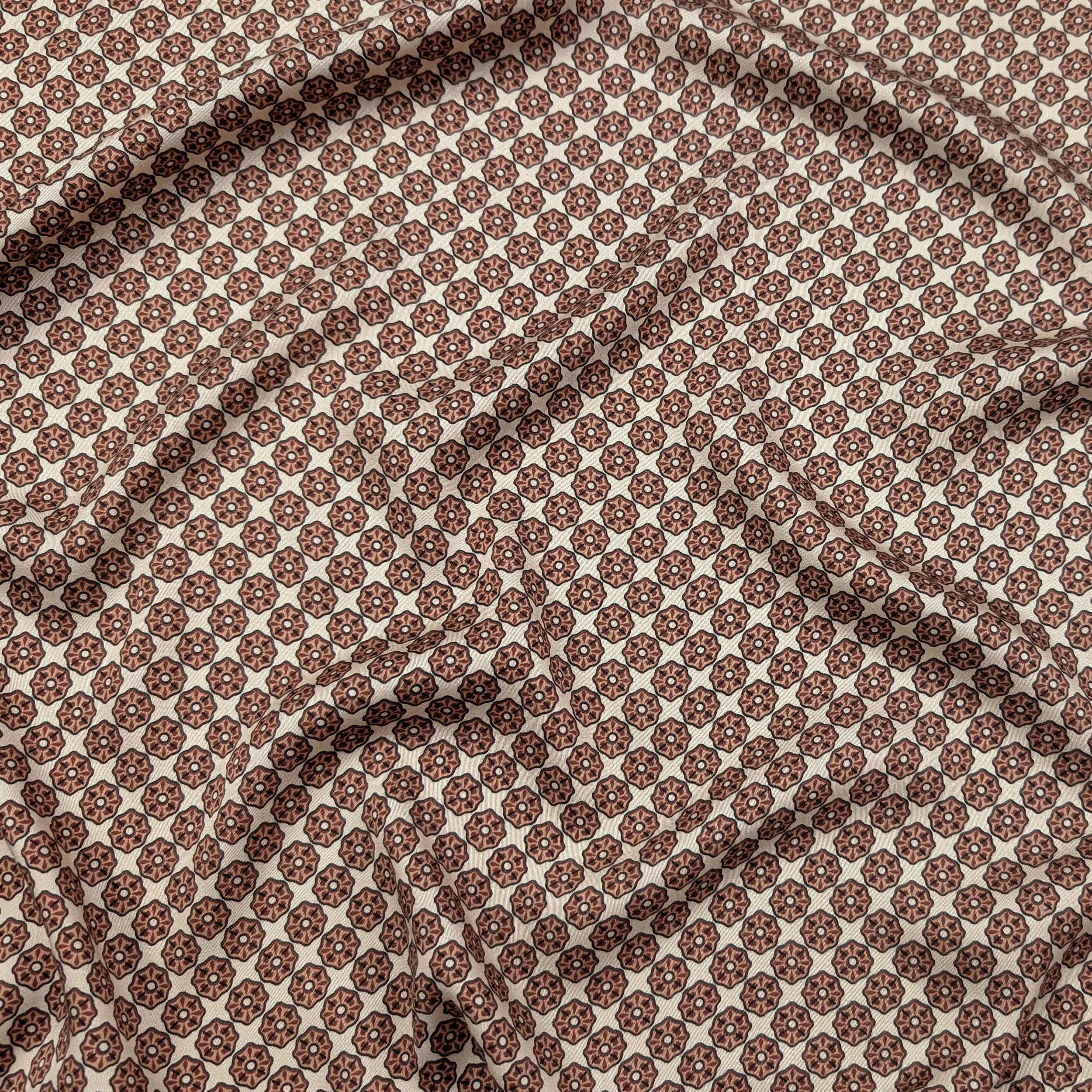 Flanella Misto Seta Moda Bohémien Mattone Image
