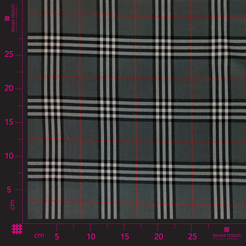 Tessuto Tartan Sfondo Grigio Quadri Grandi