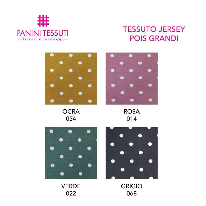 Tessuto Jersey Pois Grandi Cartella Colore