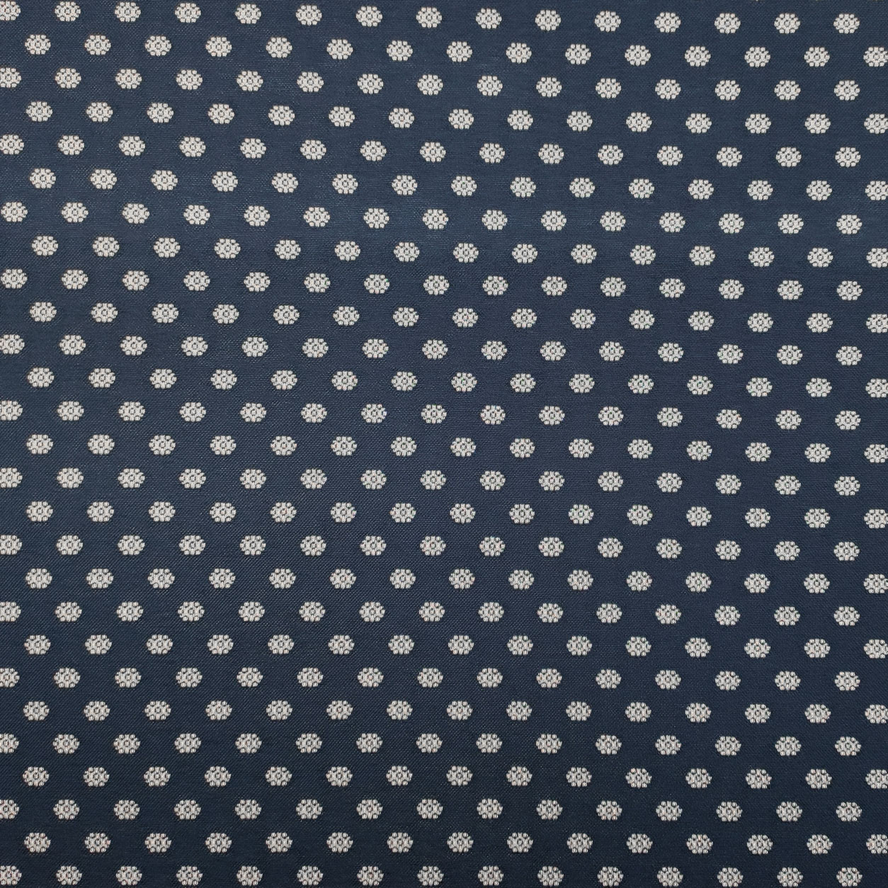 scampolo tessuto maglia con motivi astratti bianchi sfondo blu