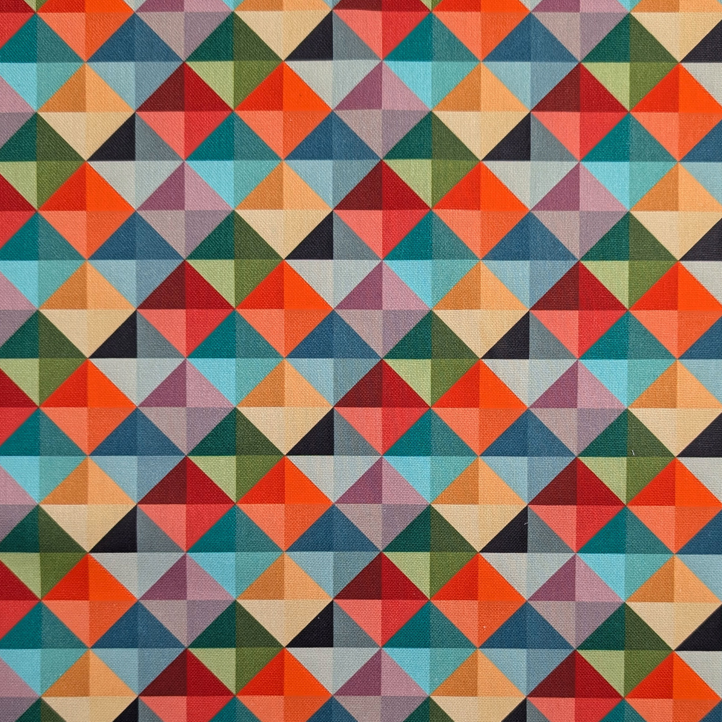 Panama Puro Cotone Geometria Multicolor Image