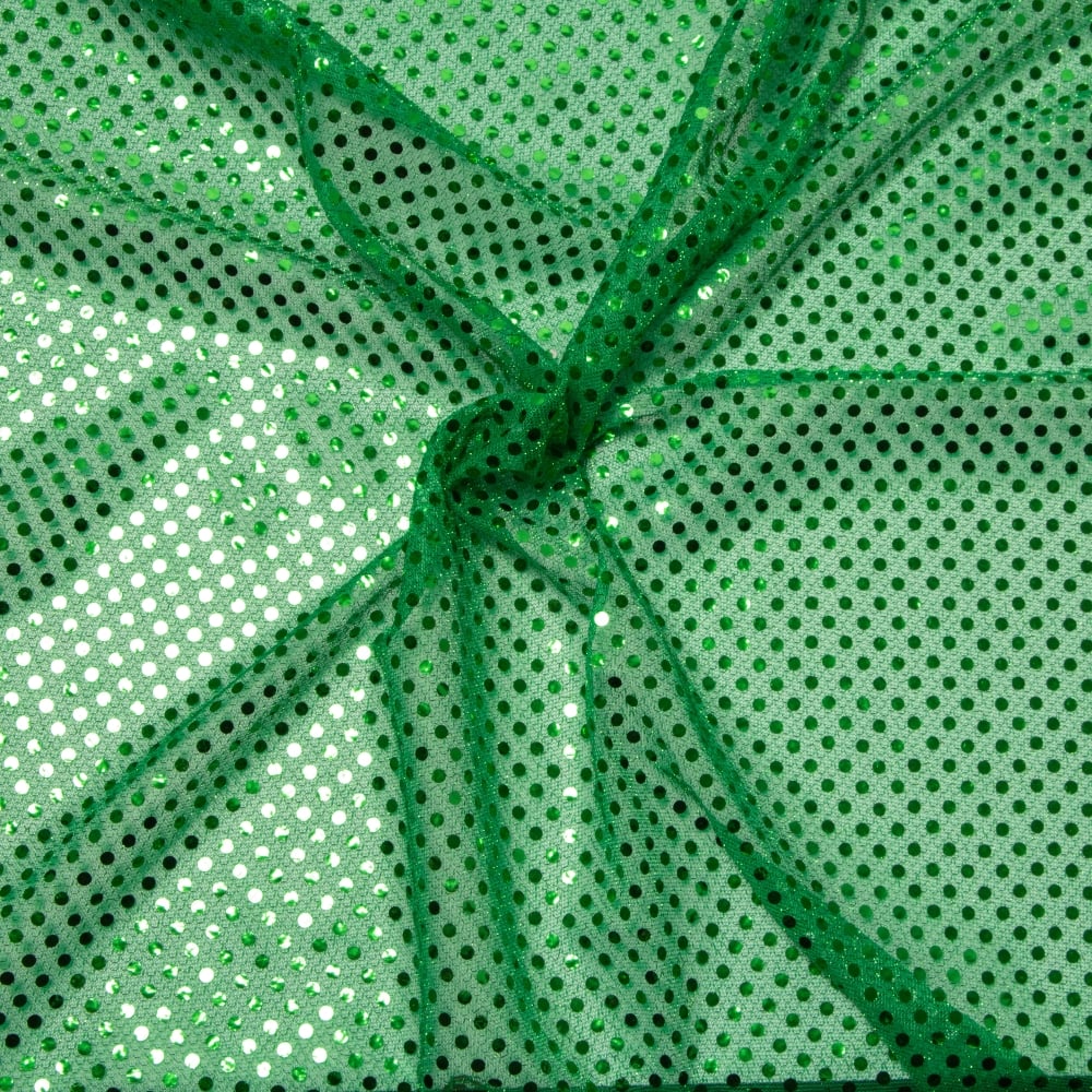 Tessuto Tulle Glitter Ricamato Con Paillettes E Con Perline Motivo Astratto Carta Da Zucchero - Foto 1