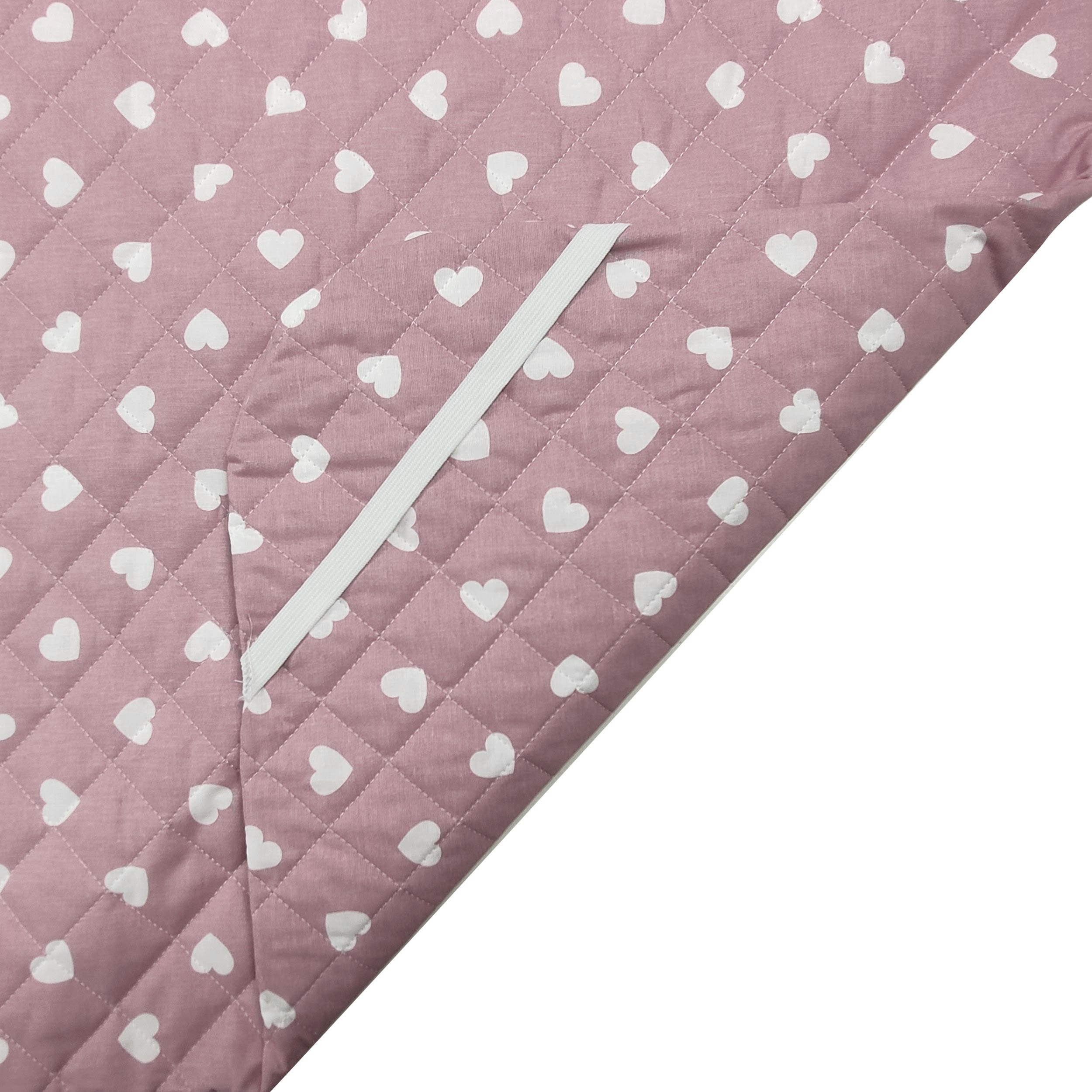 Sacco Nanna Cuori Bianchi con Sfondo Rosa Antico