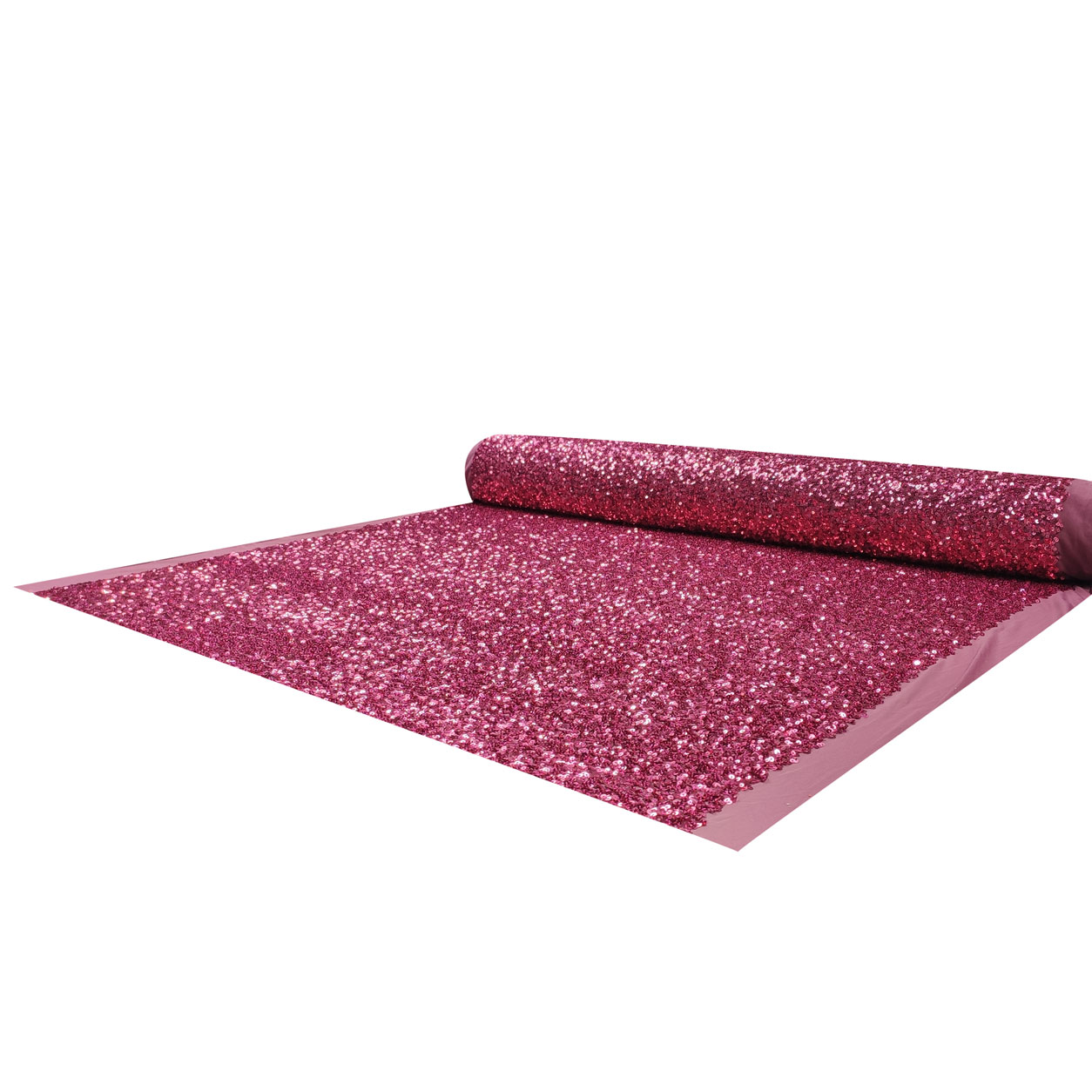 Tessuto Paillettes su Tulle Fuxia Image
