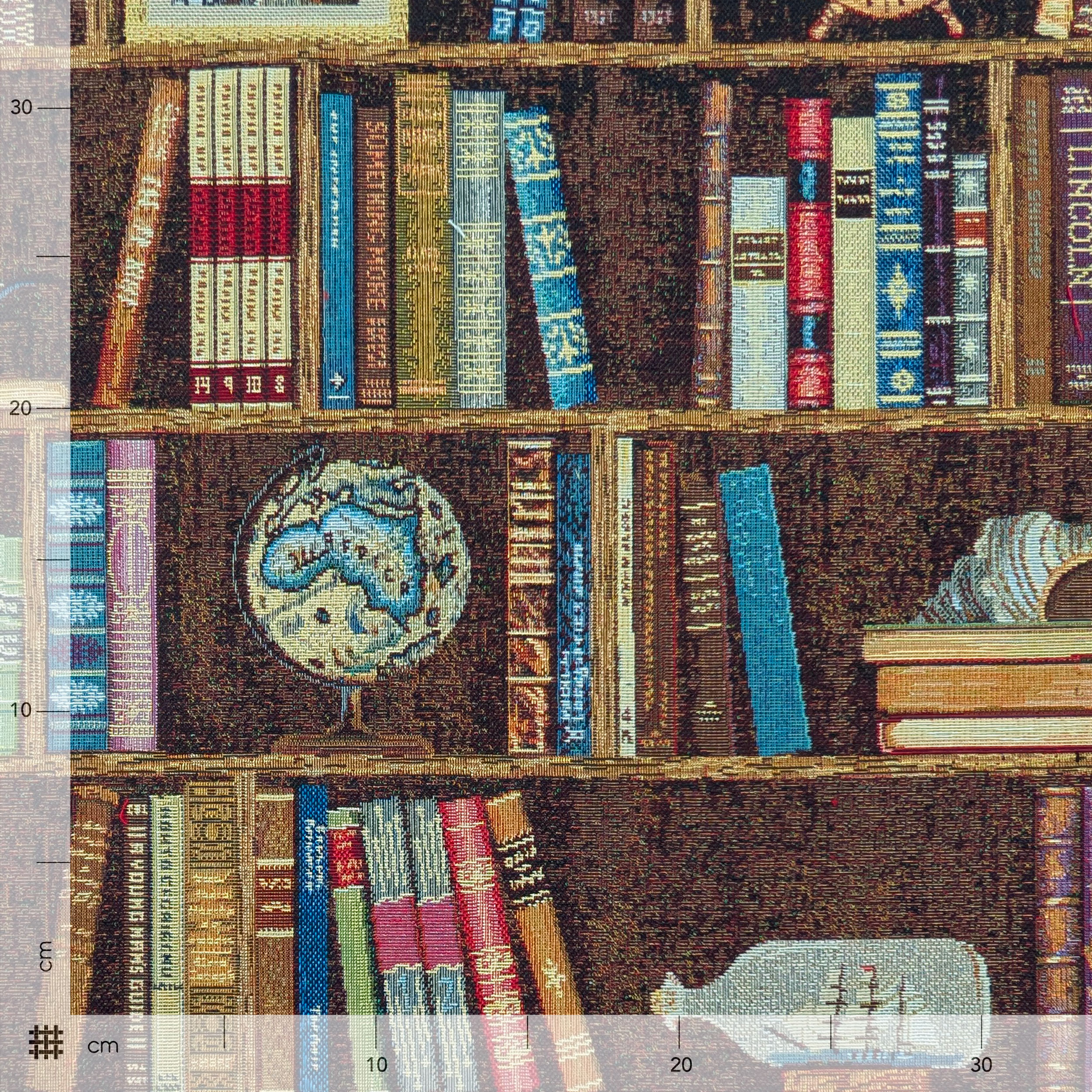 Ritaglio Tessuto Gobelin Libreria Marina 100x140 cm Image