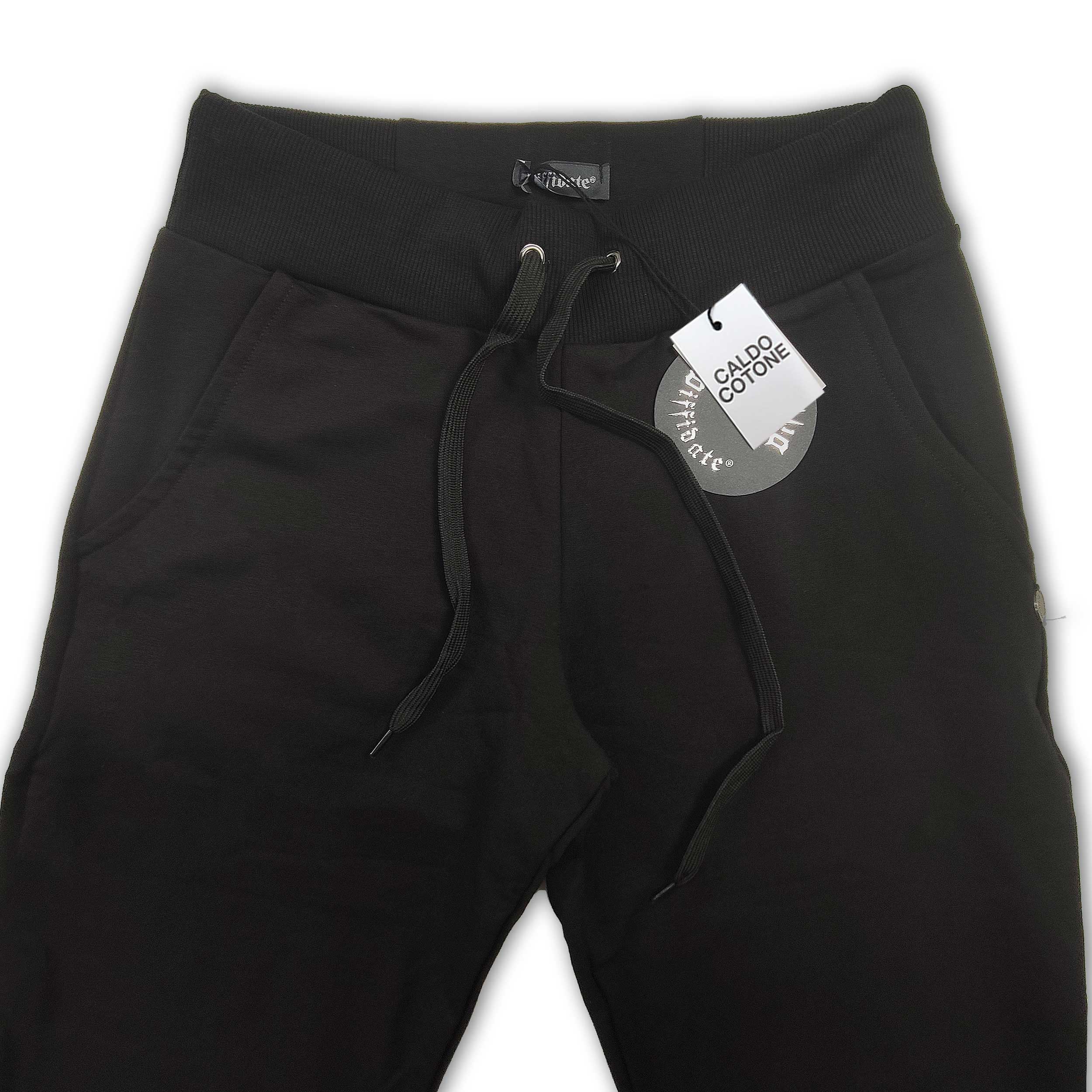 Pantalone in Caldo Cotone Nero Image