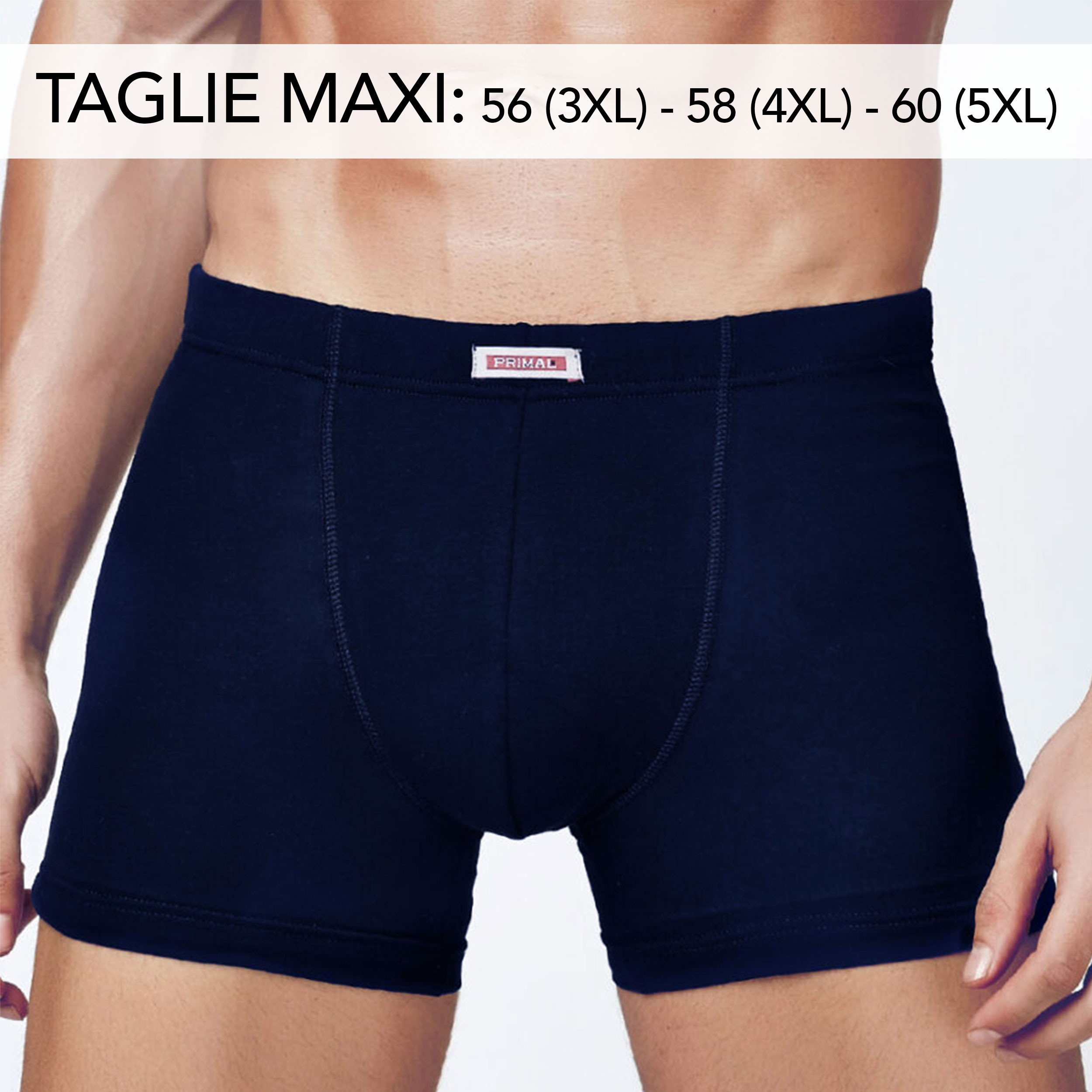 Boxer Uomo Cotone Primal Maxi Comfort Blu Image