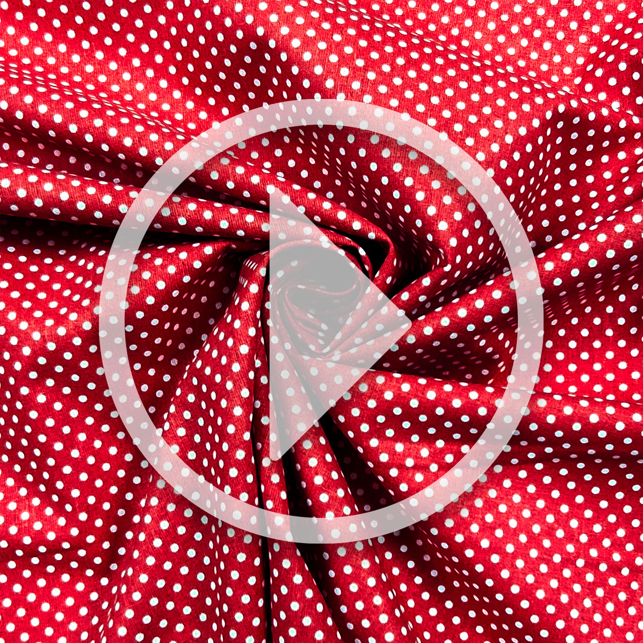 Tessuto Cotone Rosso Pois Bianchi Image