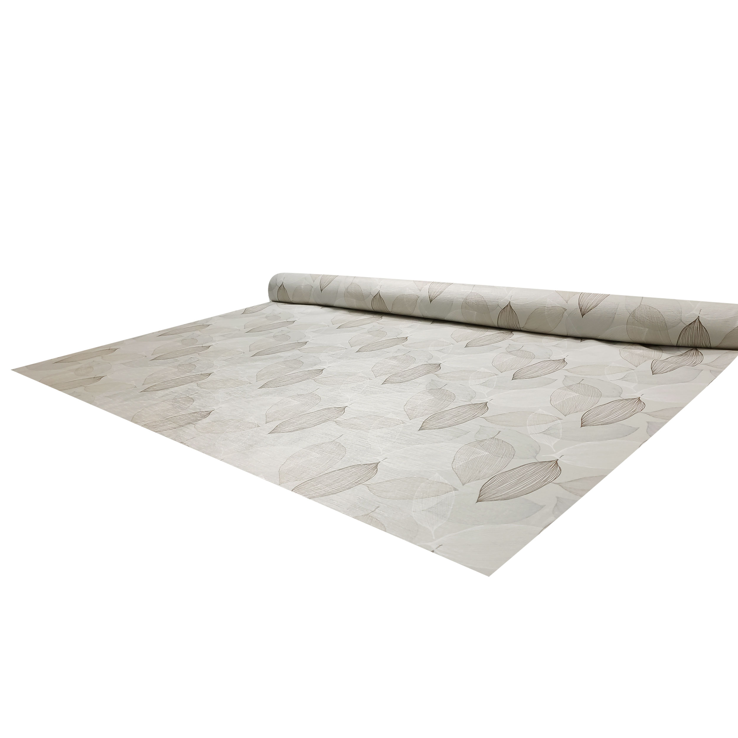 Tessuto per Tovaglia Plastificata Foglie Toni del Beige Image
