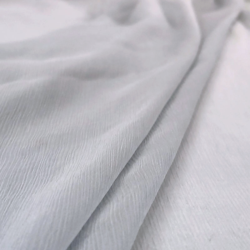 Chiffon 100% Seta Plissé Grigio Chiaro Image