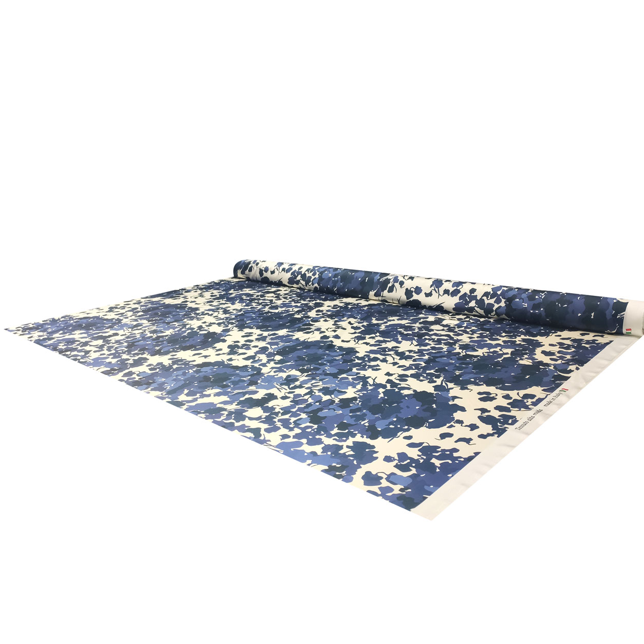 Rasetto setato alta moda fiori astratti blu