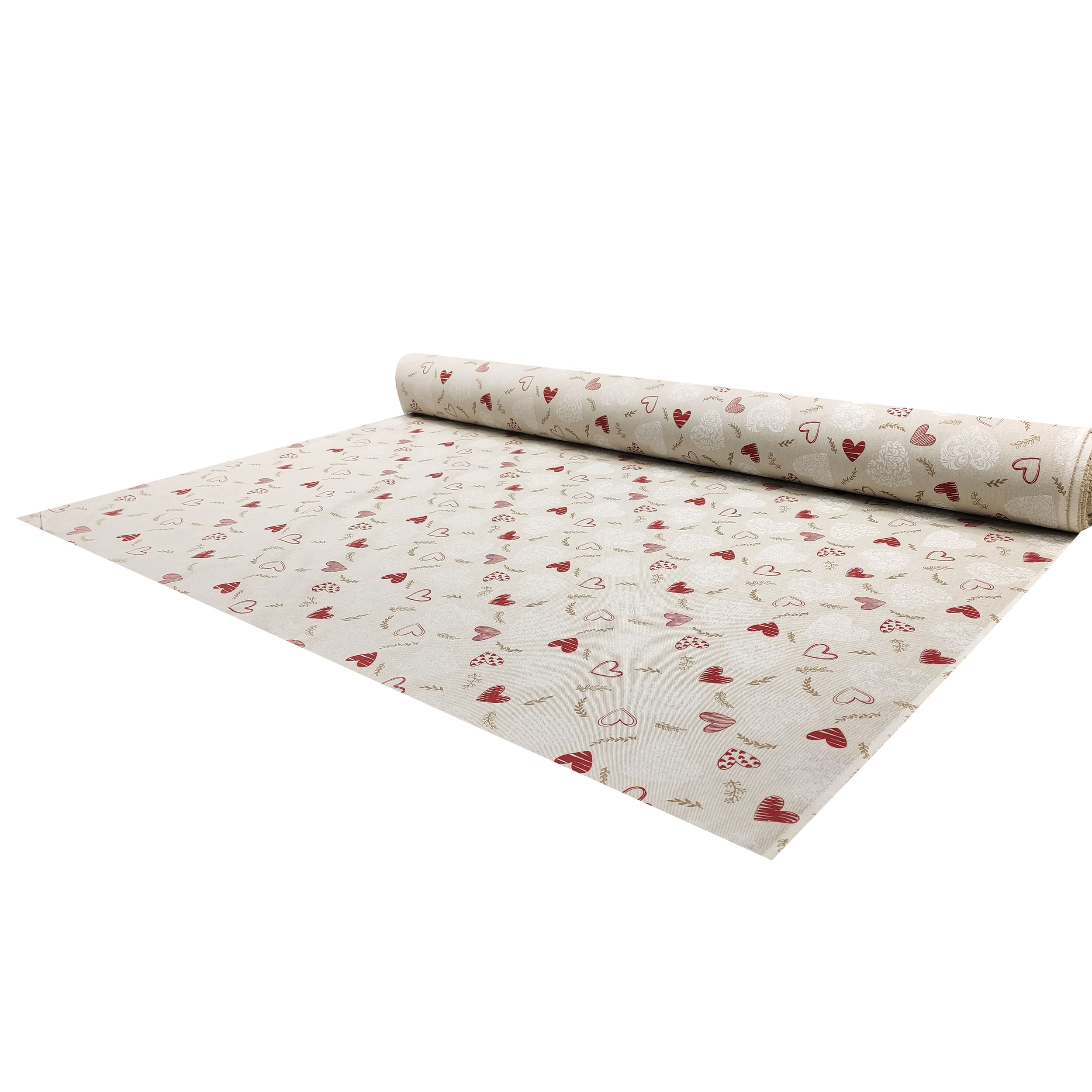 Misto Cotone Natalizio Cuori Rossi Bianchi